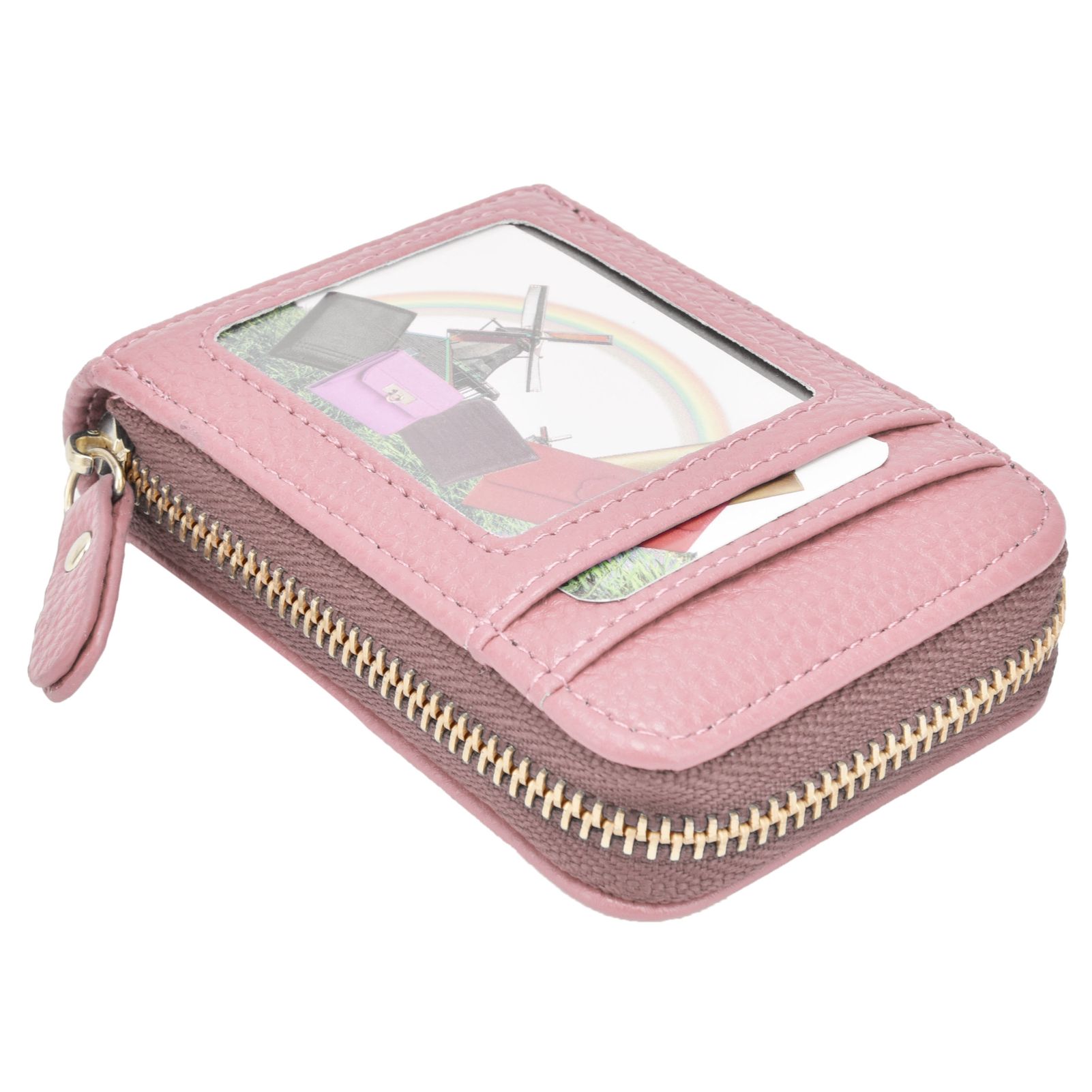 Credit Card Bag with Zipper Fashionable Mini Portable Antimagnetic ID Cards view 9