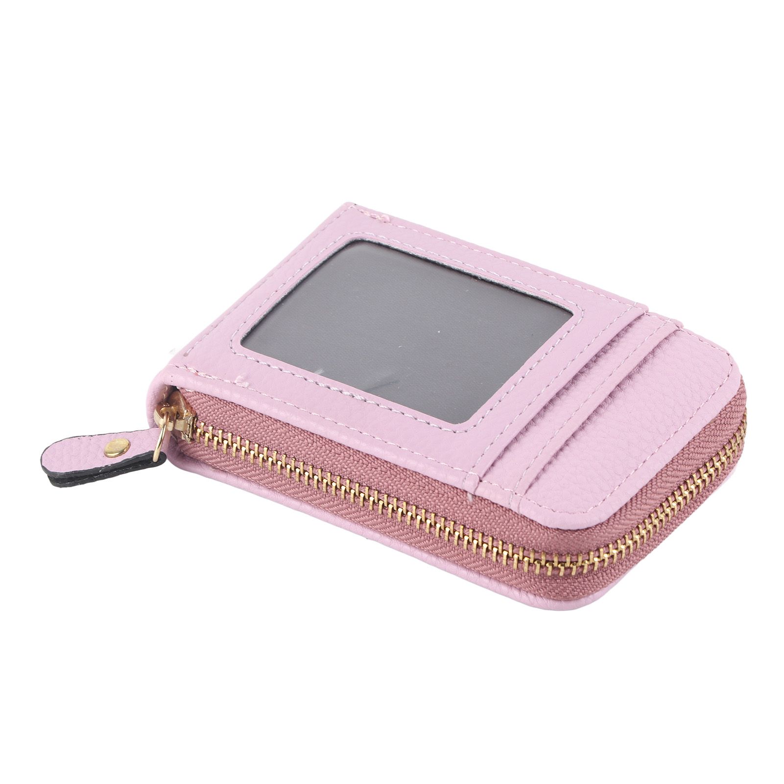 Credit Card Bag with Zipper Fashionable Mini Portable Antimagnetic ID Cards view 10