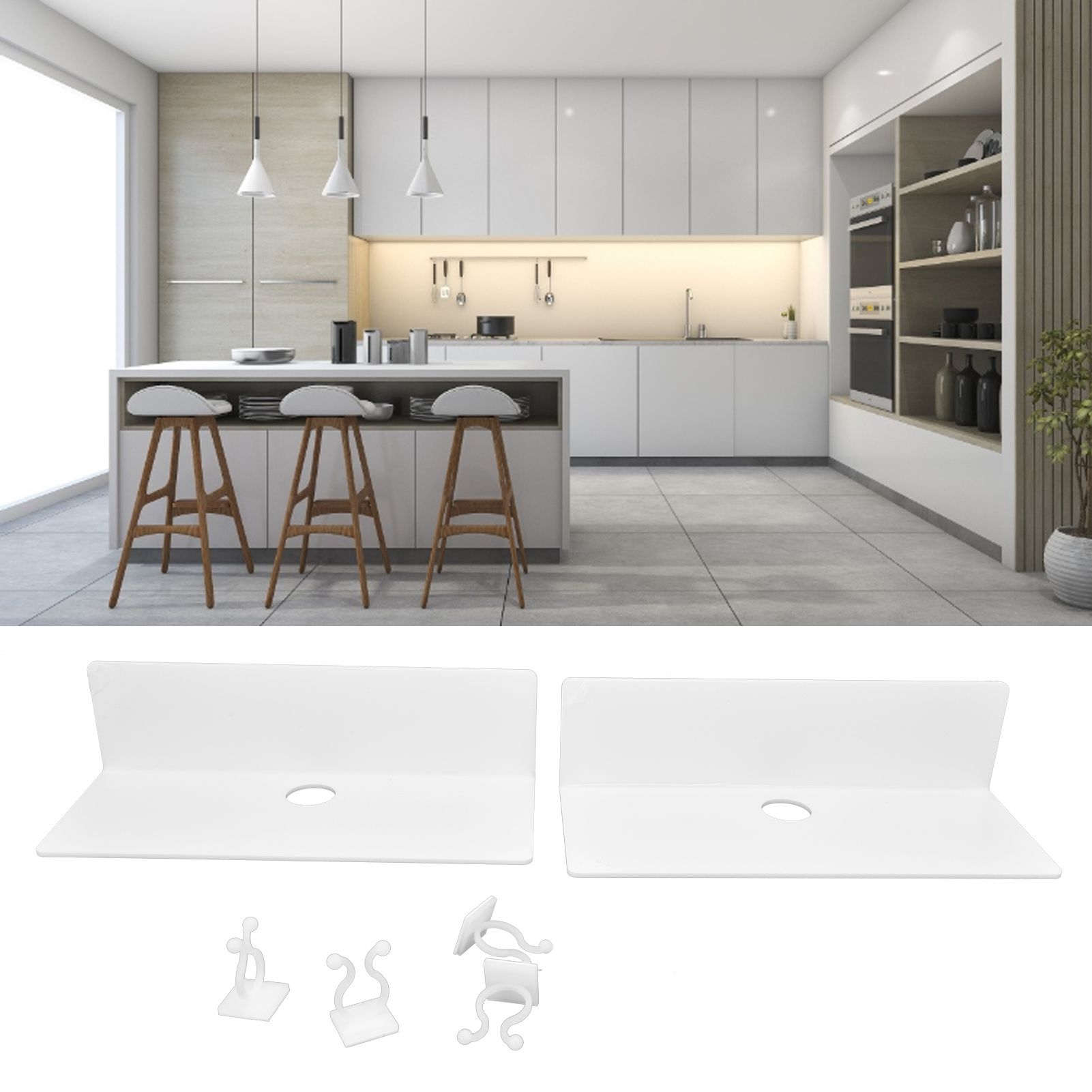 2Pcs Display Shelf Acrylic Perforation Free High Strength Wall Mount Shelf for view 12