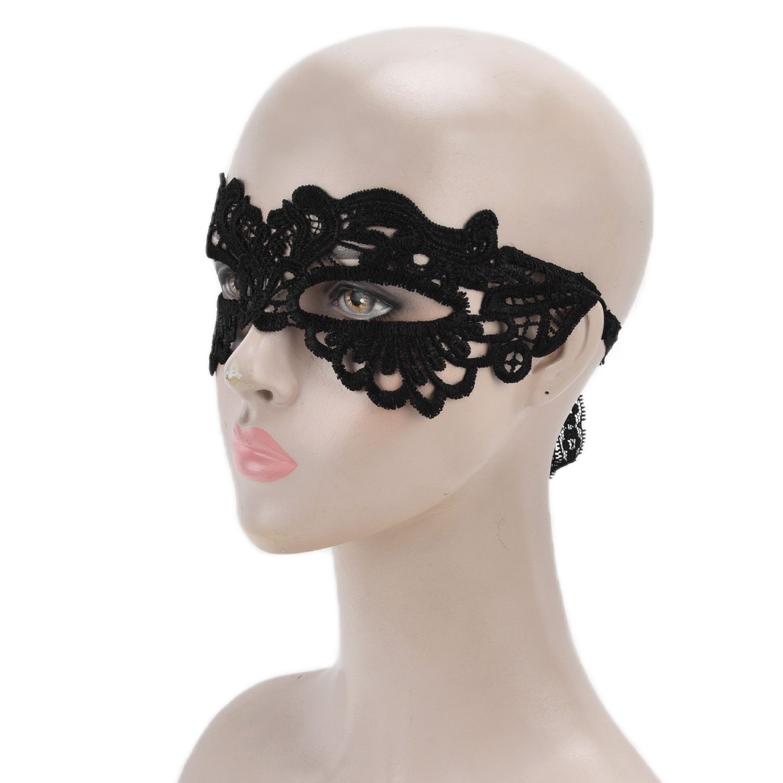 Hollow Lace Half Face Mask Costume Eyes Mask Halloween Dancing Party view 7