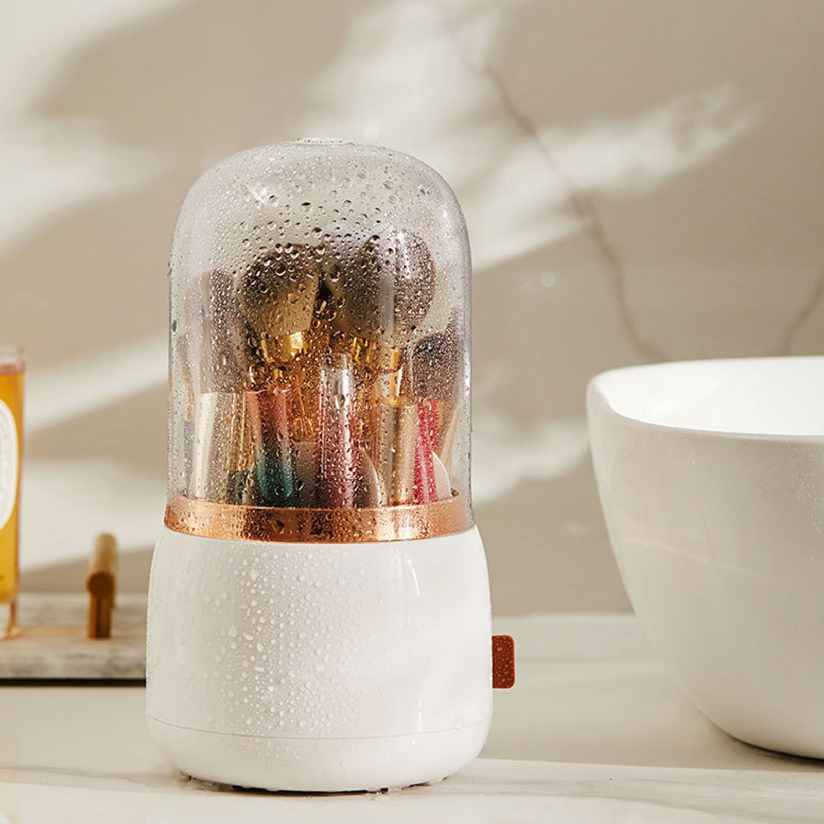 Makeup Brush Holder Multifunctional Brush Organizer Home Rotating Dustproof view 10