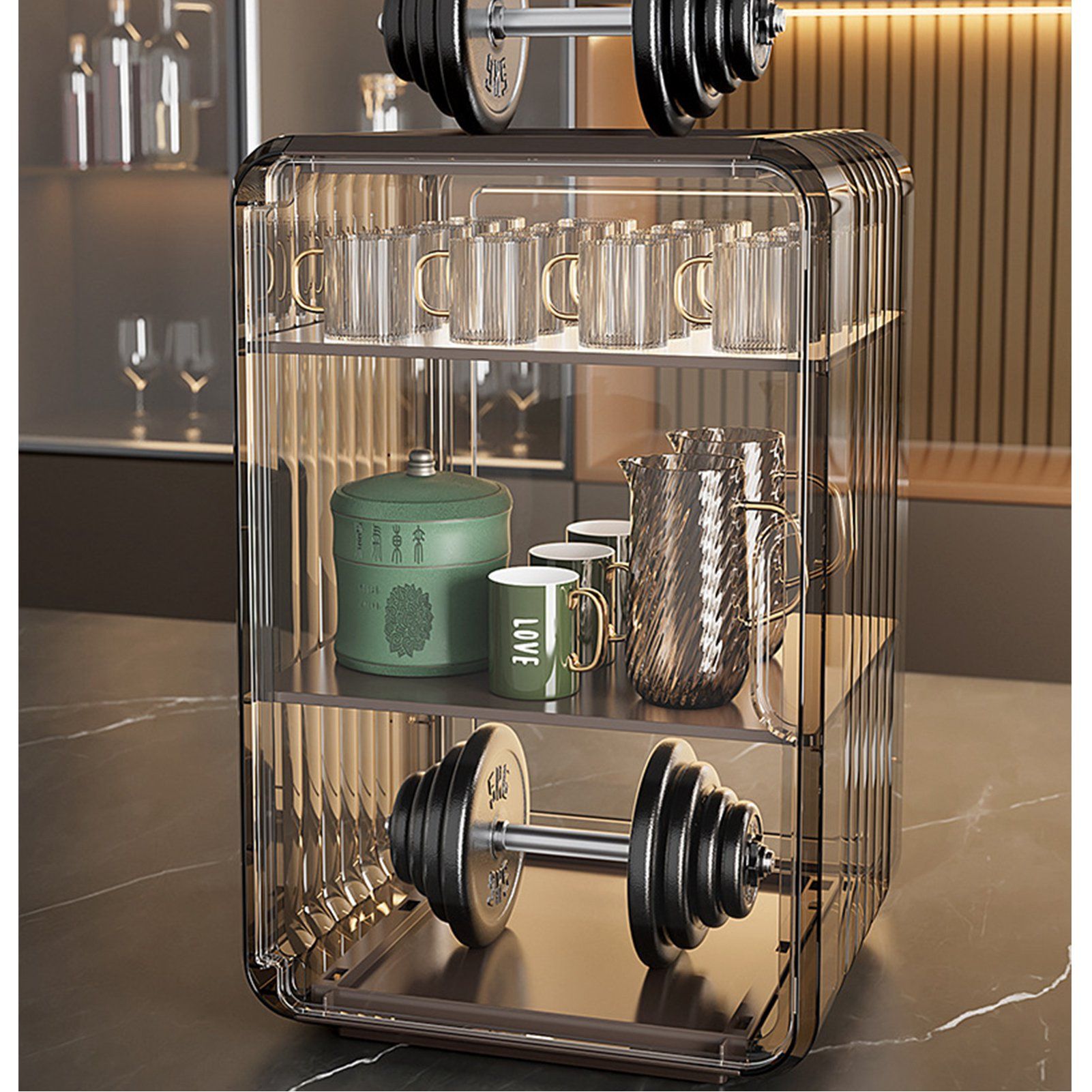 Acrylic Water Bottle Organizer Sturdy Dustproof Easy To Clean Water Bottle view 11