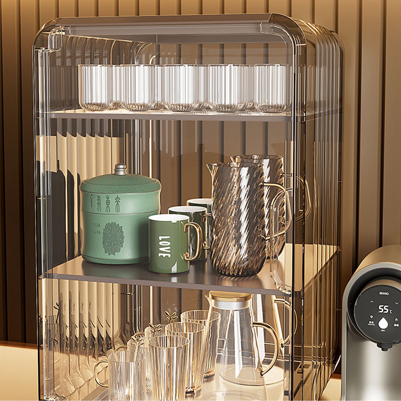 Acrylic Water Bottle Organizer Sturdy Dustproof Easy To Clean Water Bottle view 12