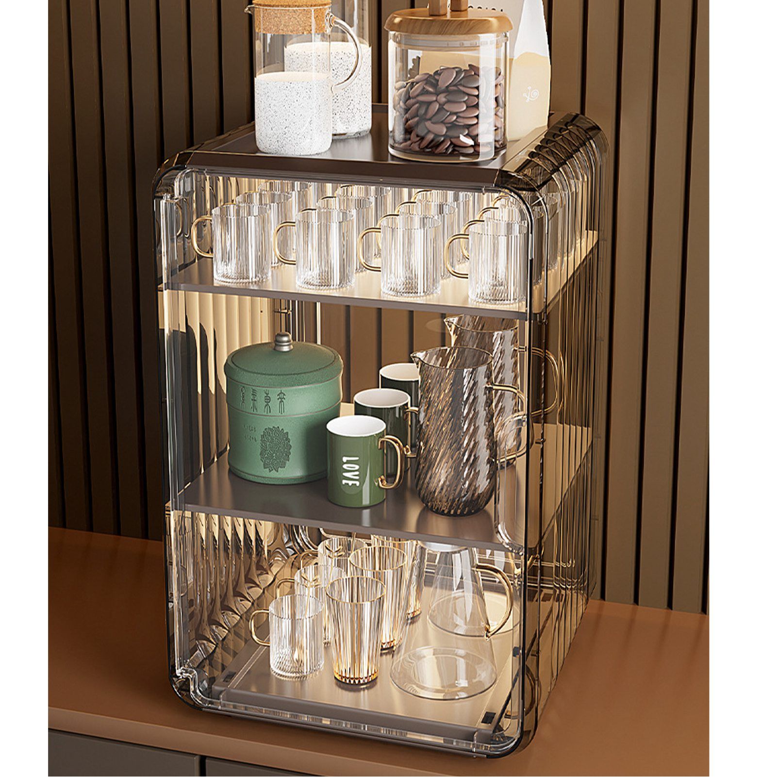 Acrylic Water Bottle Organizer Sturdy Dustproof Easy To Clean Water Bottle view 13
