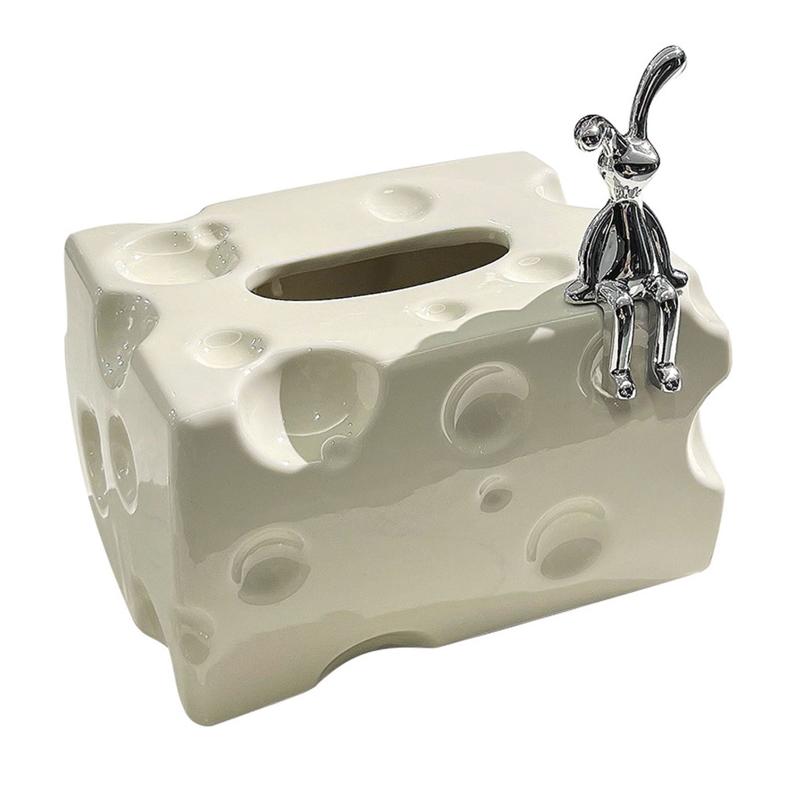 Tissue Box Cover Ceramic Rectangular Stylish Elegant Decorative Napkin Box view 6
