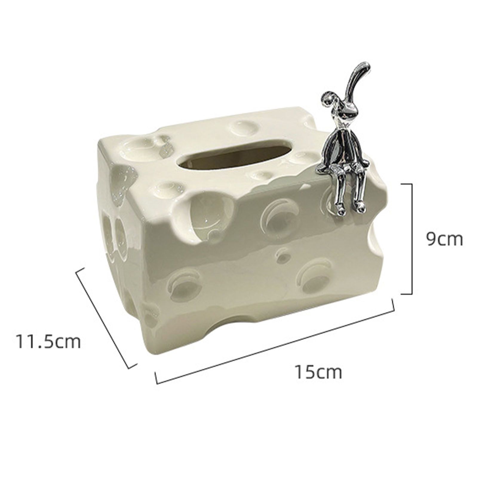Tissue Box Cover Ceramic Rectangular Stylish Elegant Decorative Napkin Box view 11