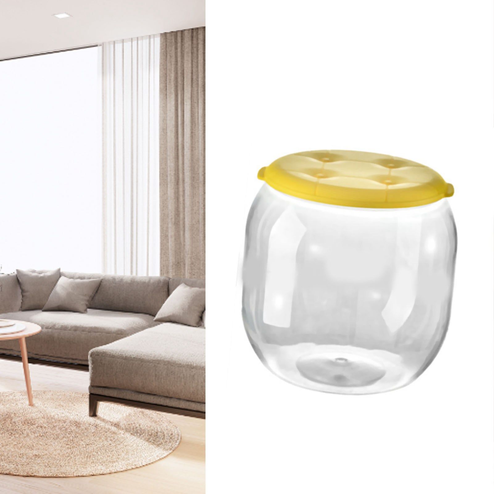 Toy Storage Stool Multipurpose Innovative Round Shape Transparent Storage view 6