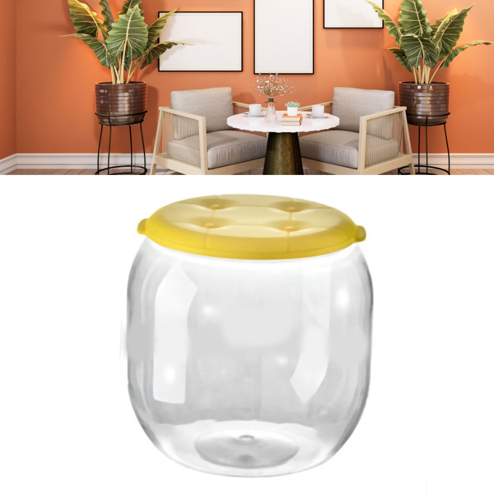 Toy Storage Stool Multipurpose Innovative Round Shape Transparent Storage view 8