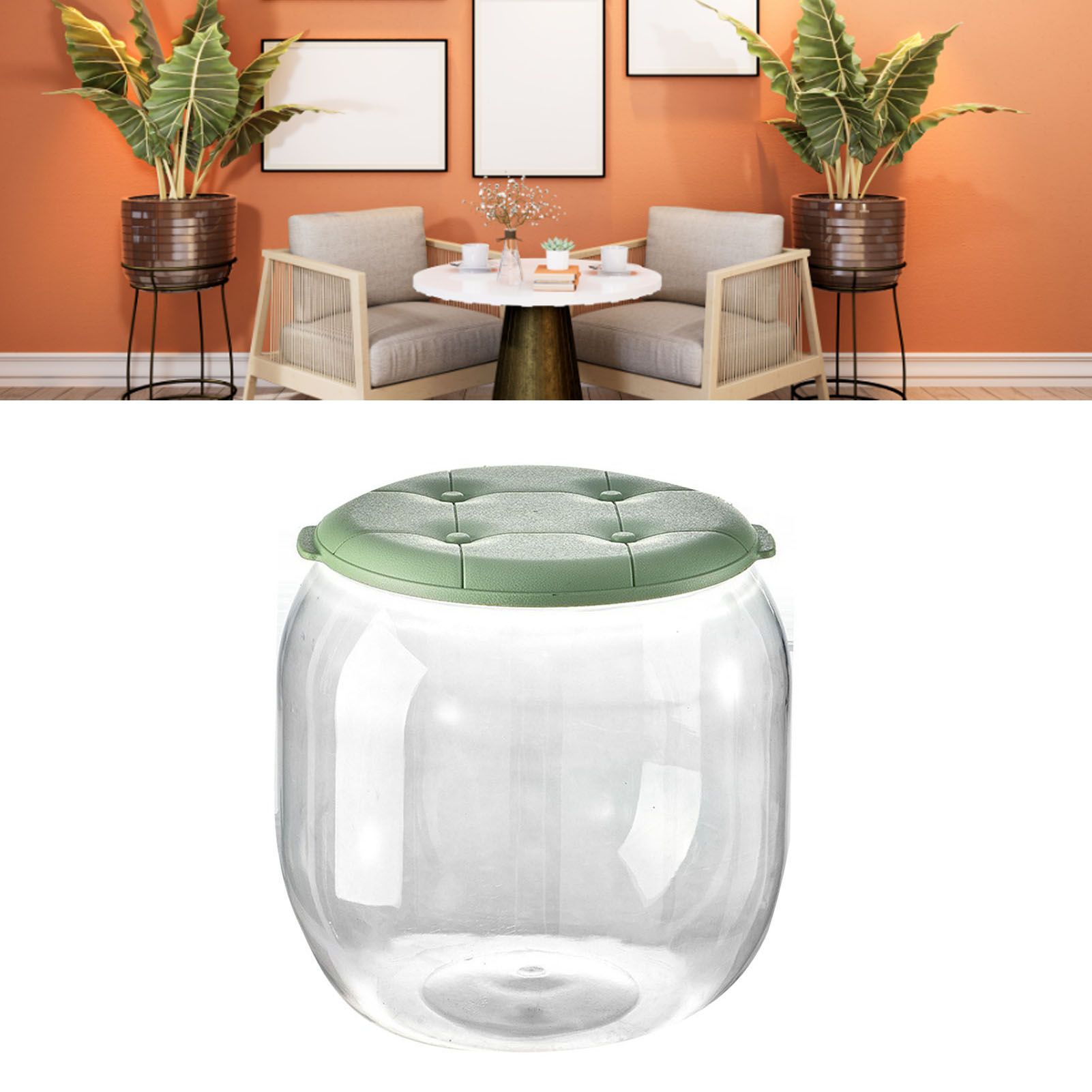 Toy Storage Stool Multipurpose Innovative Round Shape Transparent Storage view 8