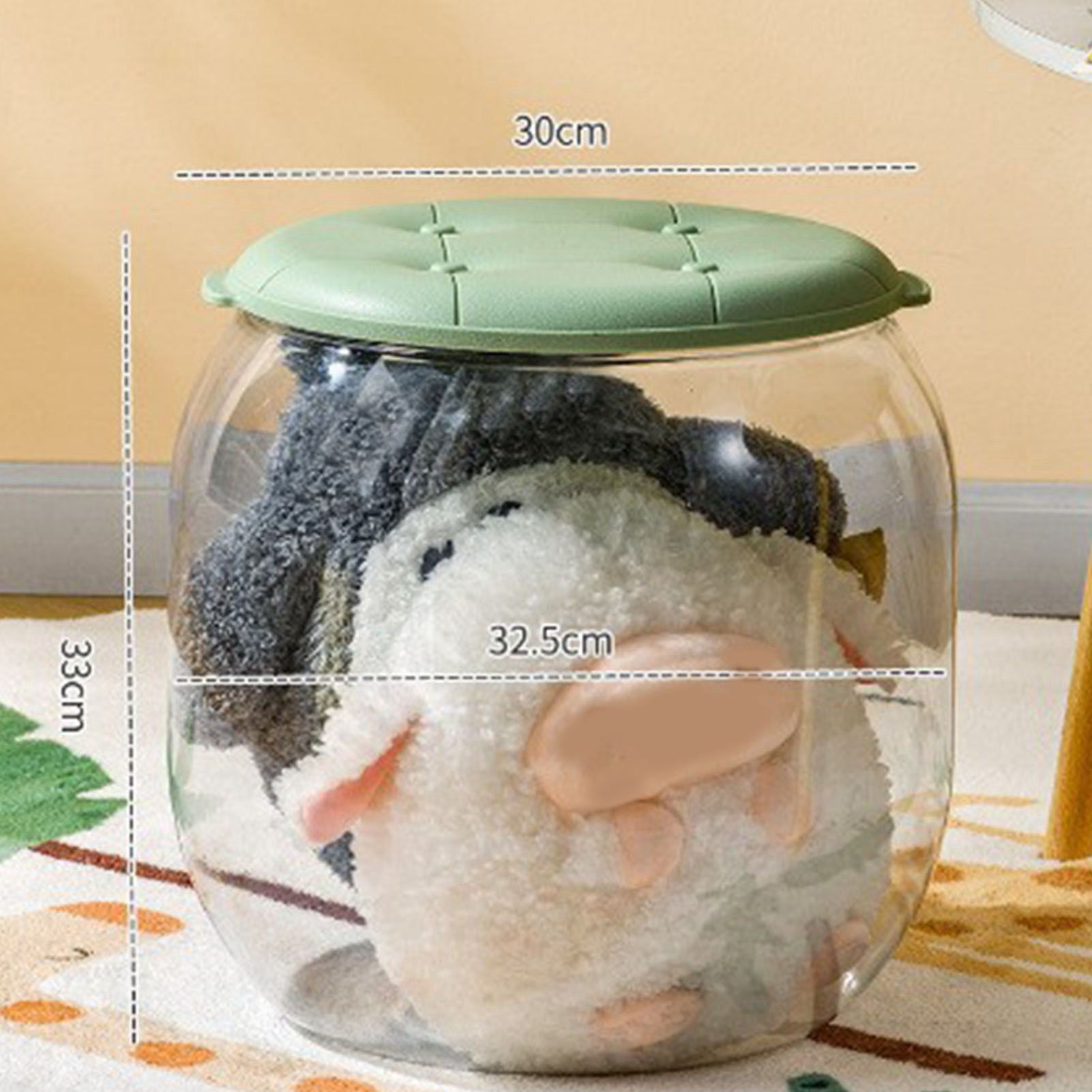 Toy Storage Stool Multipurpose Innovative Round Shape Transparent Storage view 12