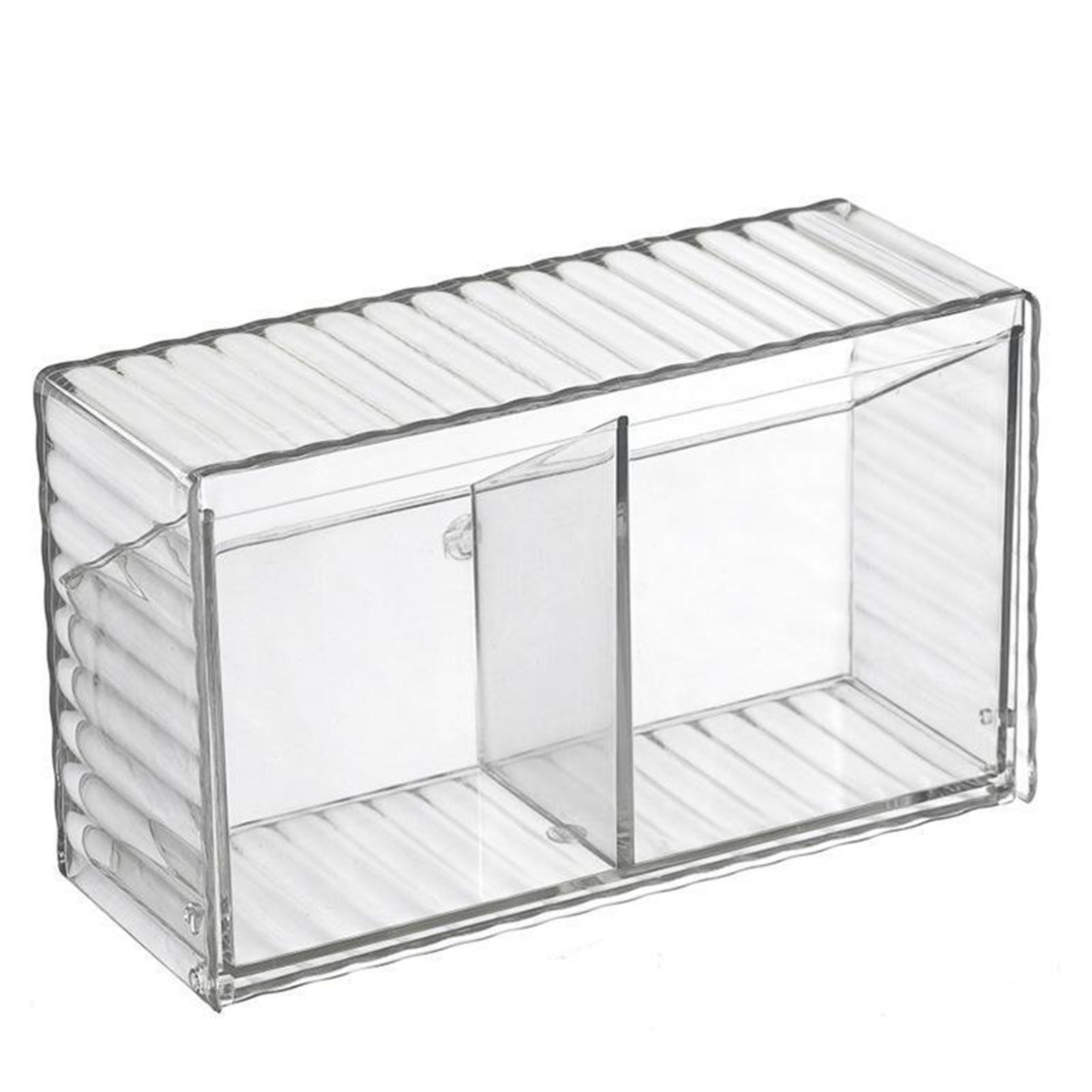 Cosmetics Wall Mounted Storage Box Non Punching Plastic 2 Compartment Holder