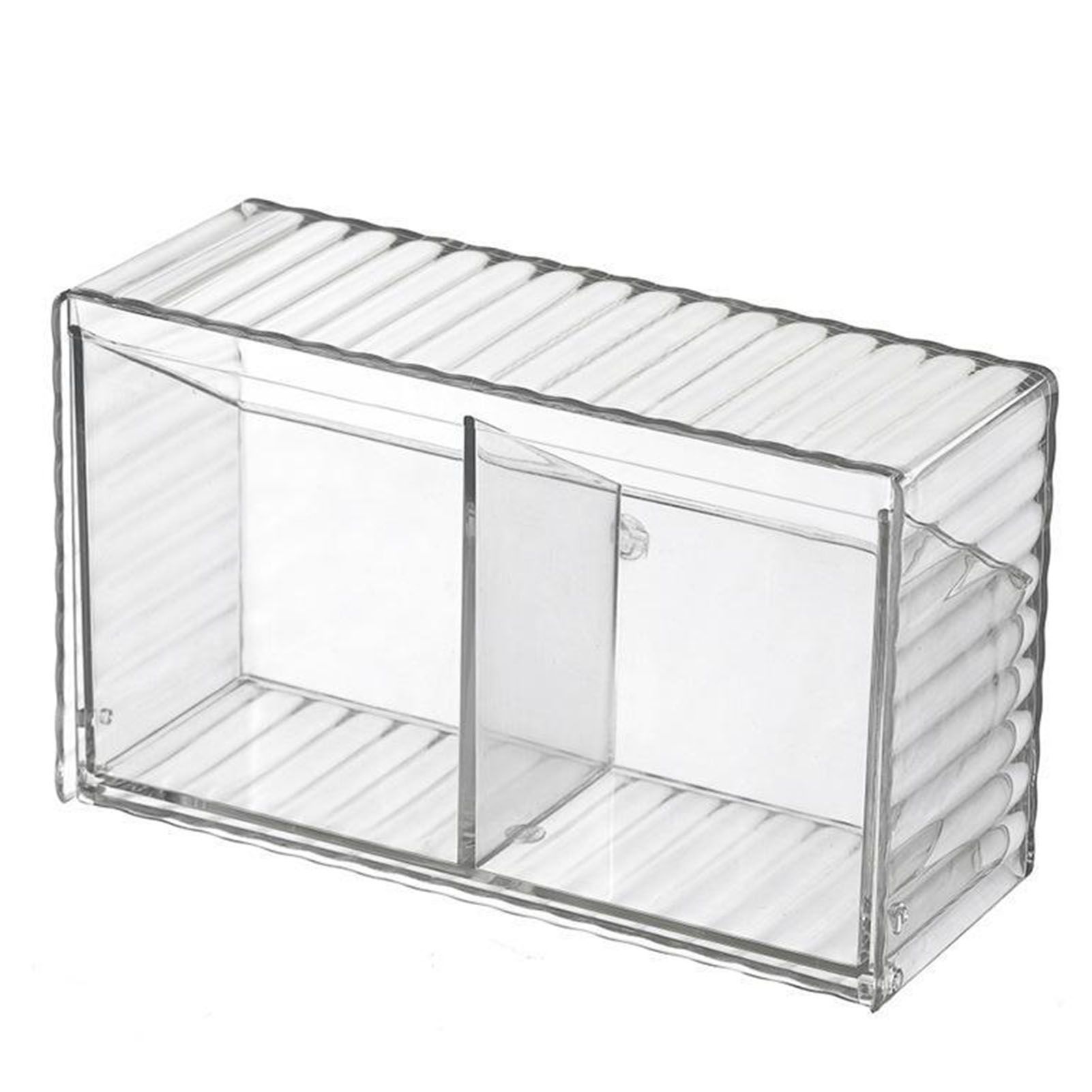 Cosmetics Wall Mounted Storage Box Non Punching Plastic 2 Compartment Holder view 2