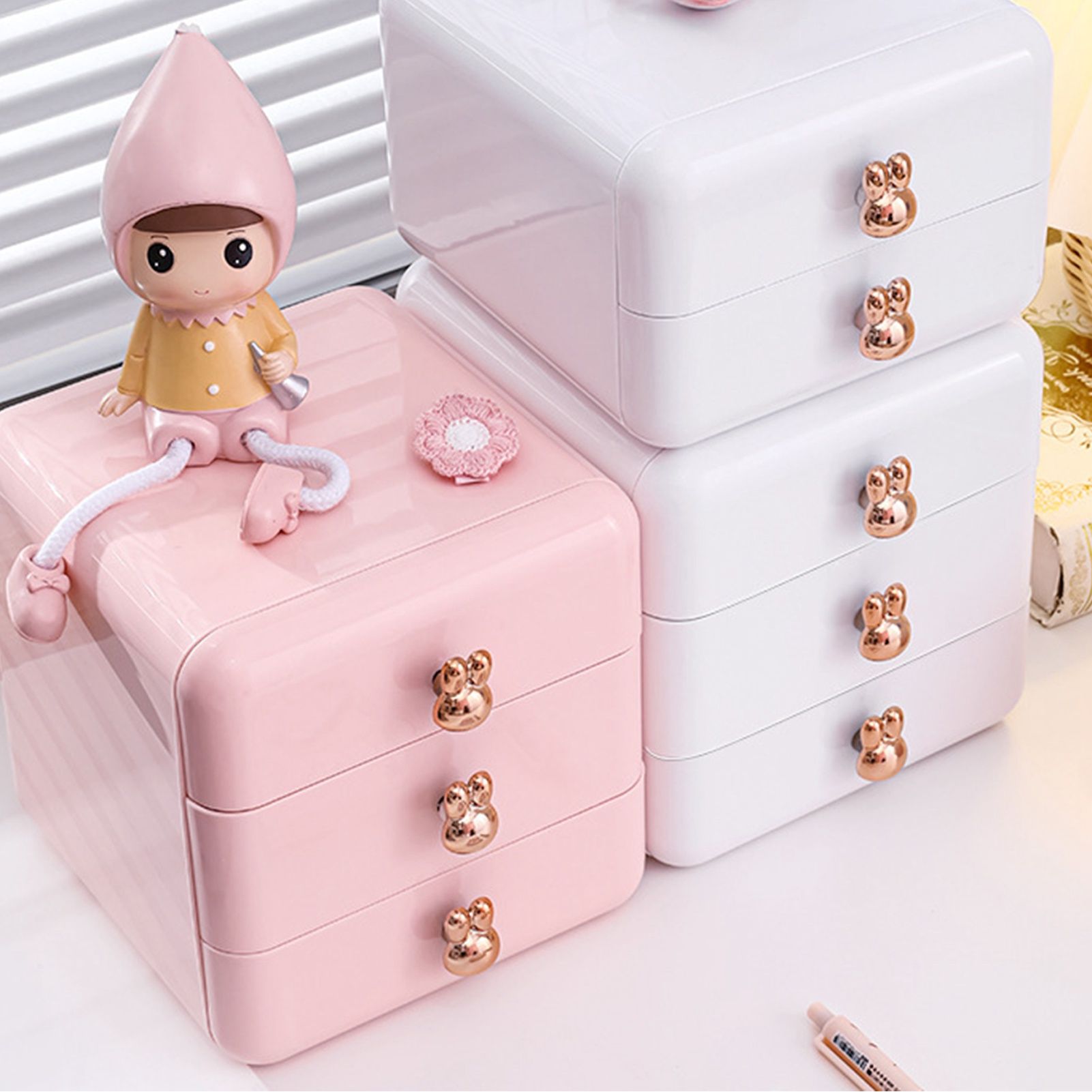 Desktop Drawer Jewelry Hair Accessories Sundries Storage Box Tabletop view 13