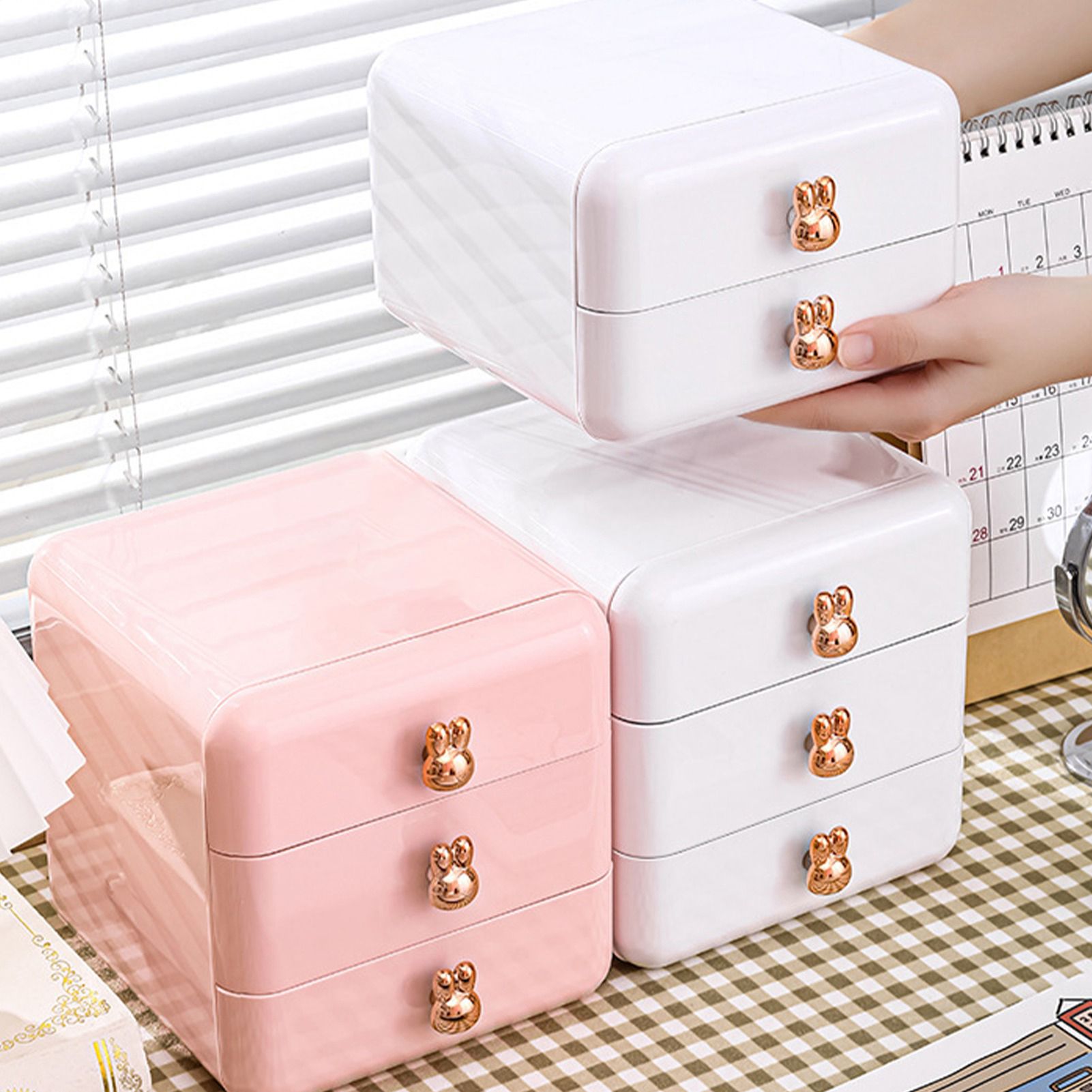 Desktop Drawer Jewelry Hair Accessories Sundries Storage Box Tabletop view 5