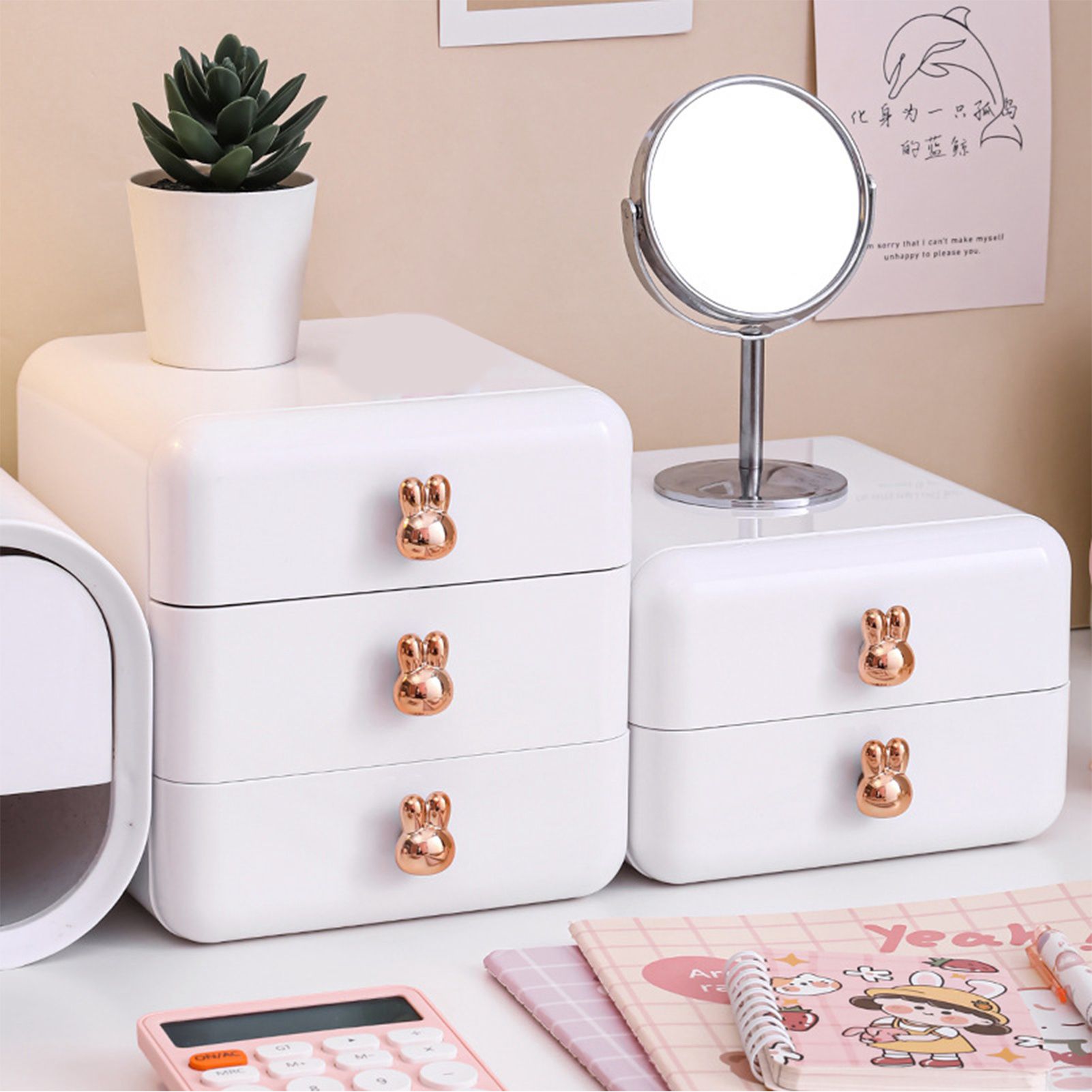 Desktop Drawer Jewelry Hair Accessories Sundries Storage Box Tabletop view 12