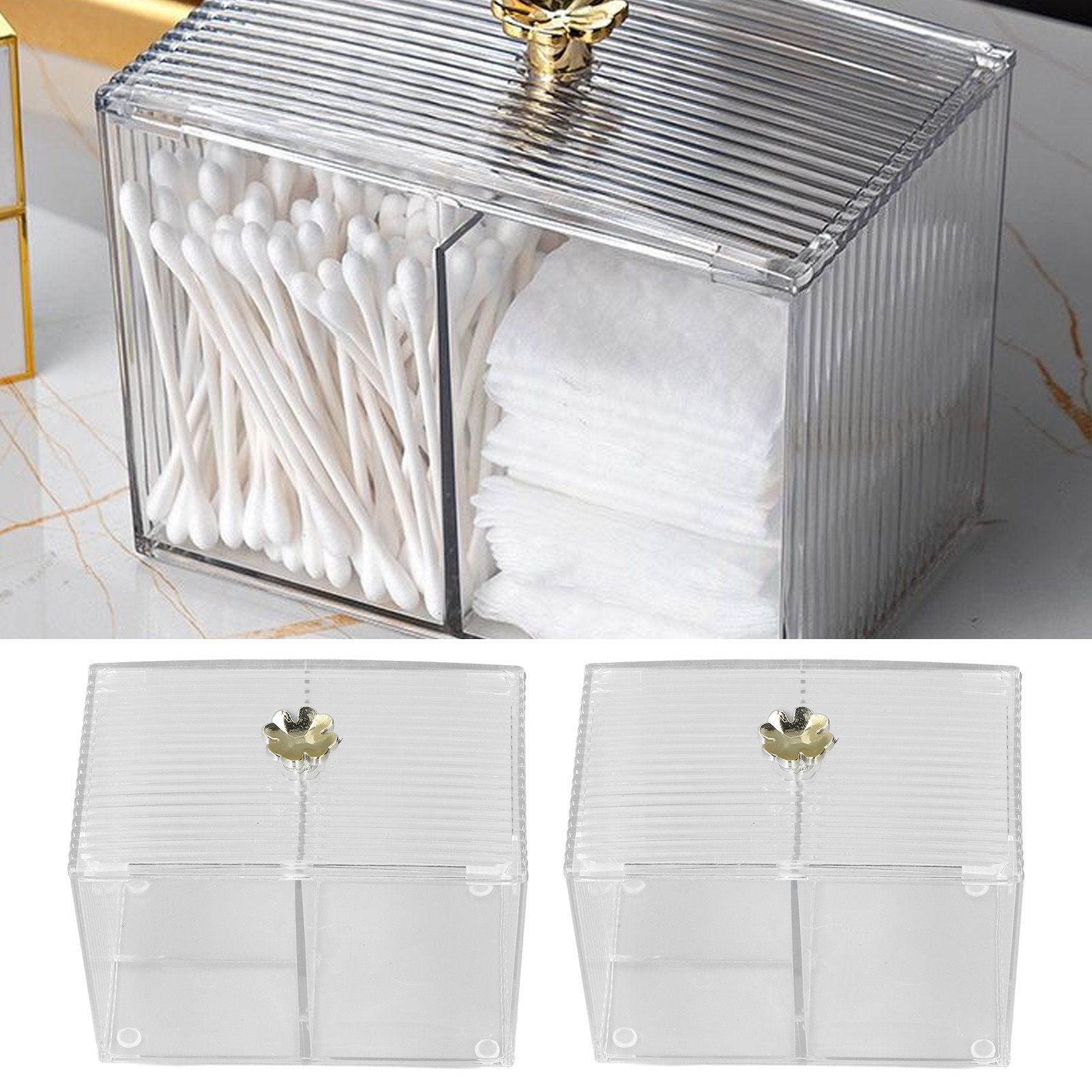 2Pcs Cotton Swab Holder Clear Durable Plastic Safe Widely Used Cotton Ball view 11