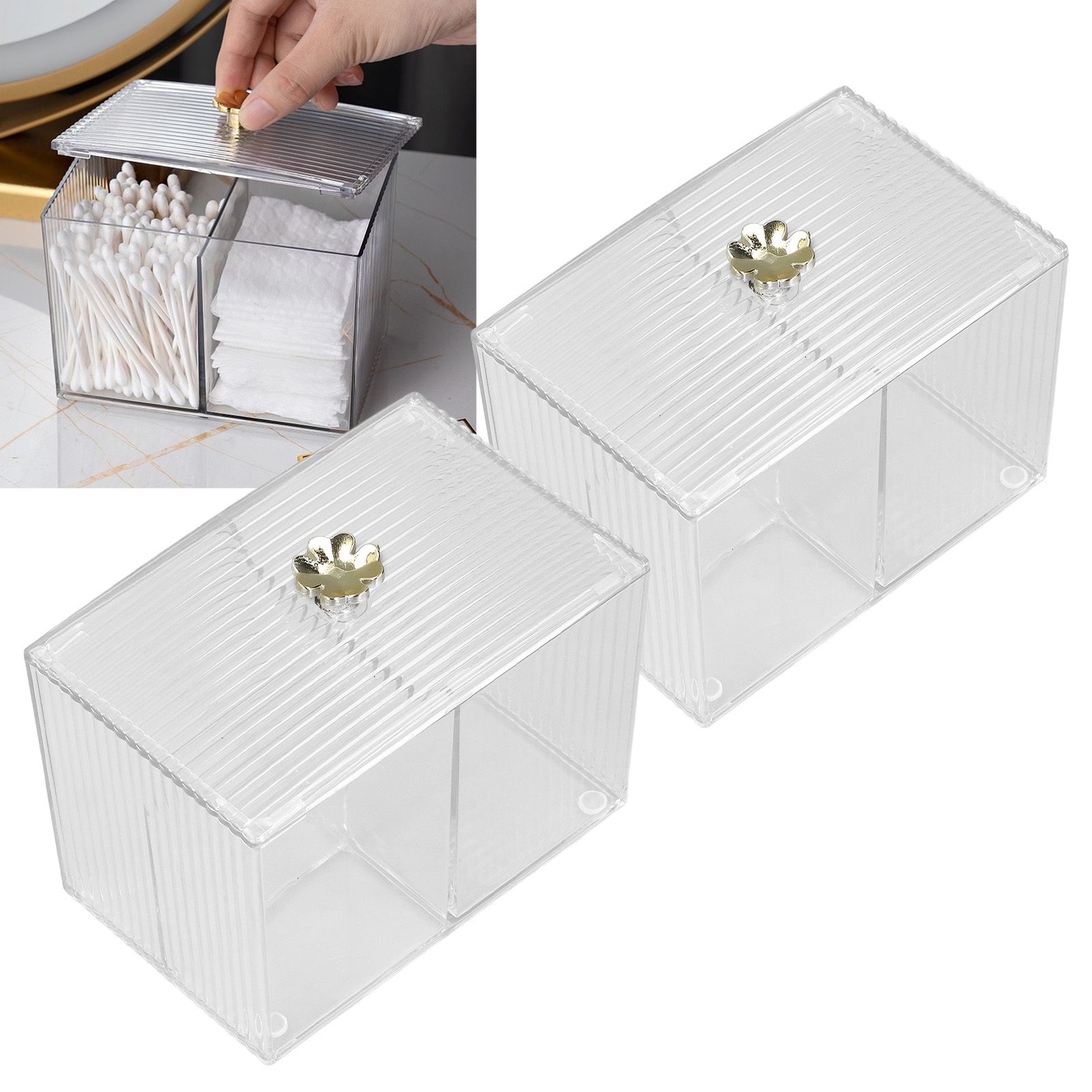 2Pcs Cotton Swab Holder Clear Durable Plastic Safe Widely Used Cotton Ball view 12