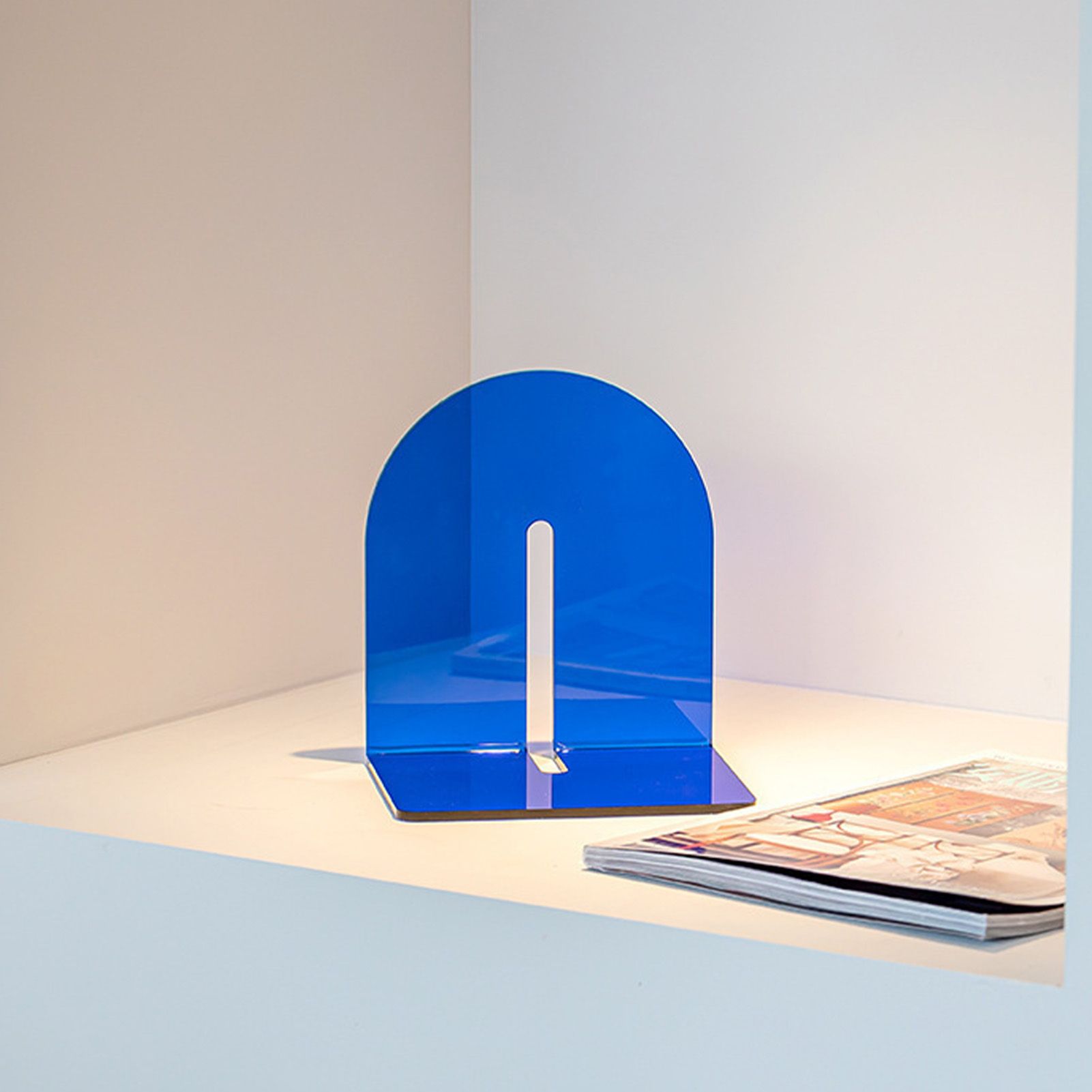 Acrylic Book End Thickened L Shape Bookend Stopper Desktop Book Organizer for view 5