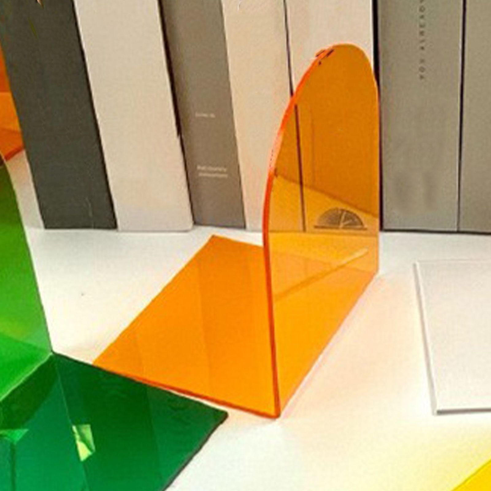 1 Pair of Bookends Thicken Non Slip Transparent Acrylic Desk Decorative Heavy view 5