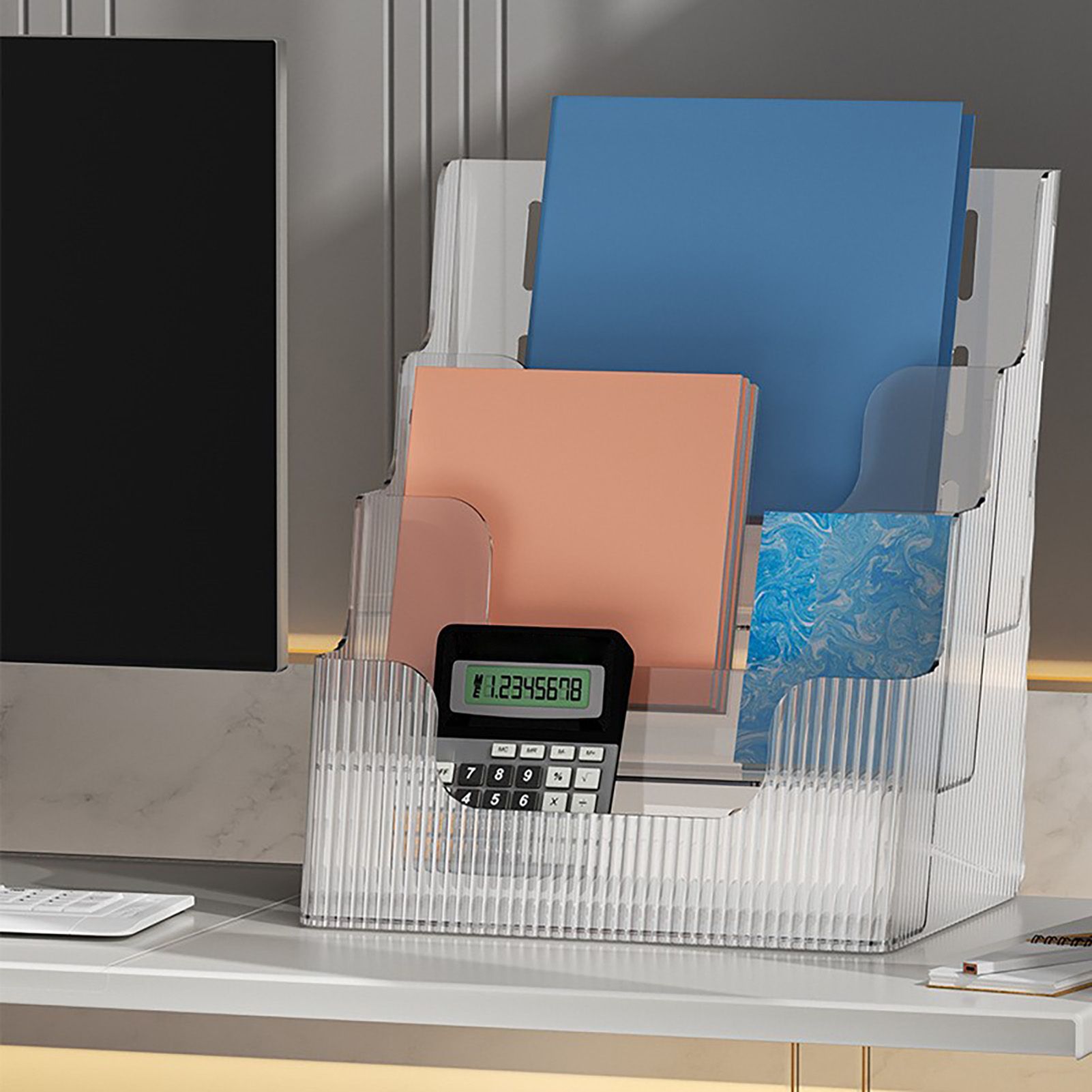Multifunctional Book Organizer Desk File Organizer Multiple Layers File Folder view 11