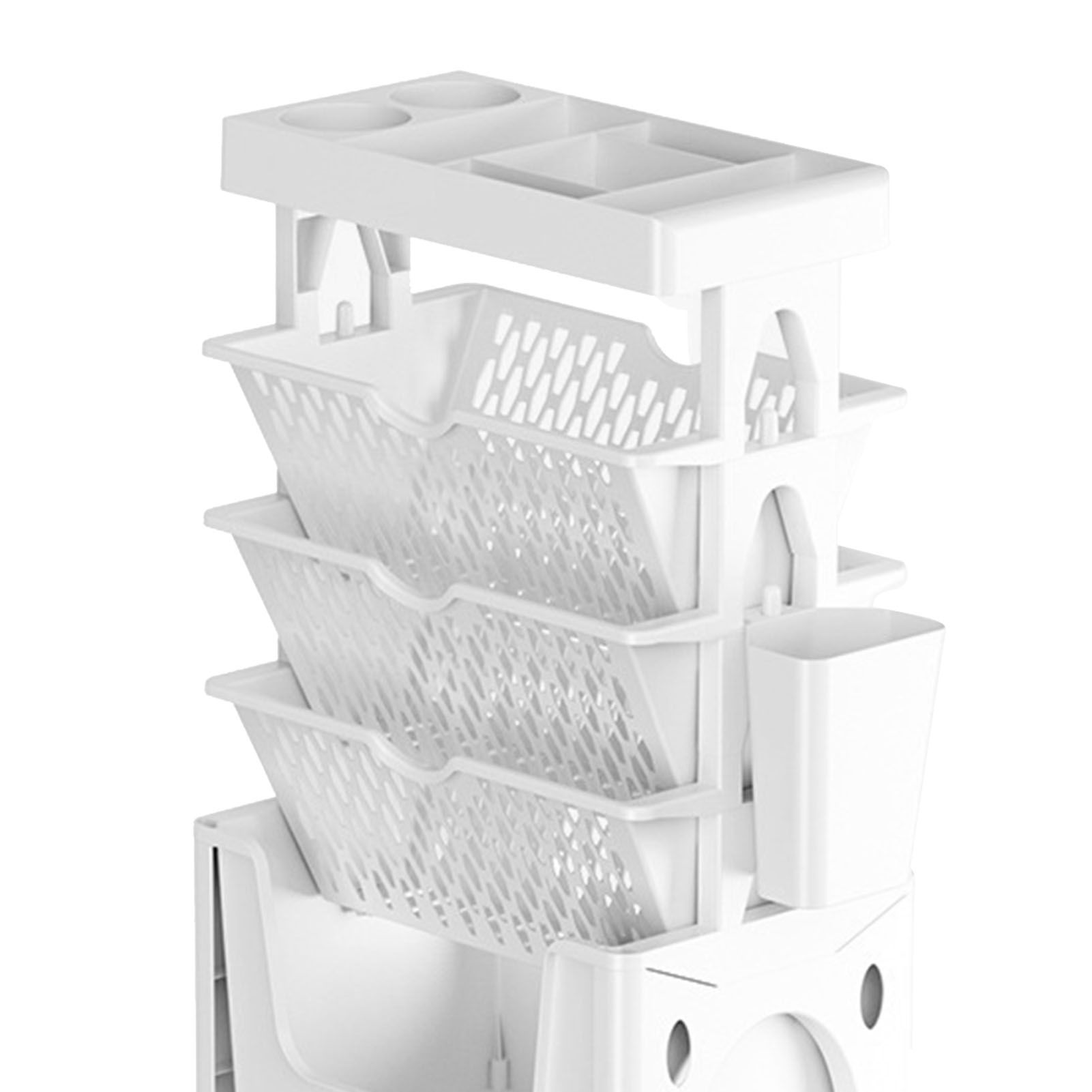 Rolling Mobile Bookshelf with Wheels 5 Tiers Large Capacity Strong Load view 7