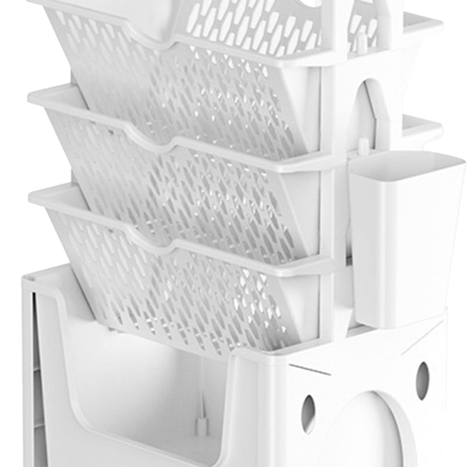Rolling Mobile Bookshelf with Wheels 5 Tiers Large Capacity Strong Load view 9