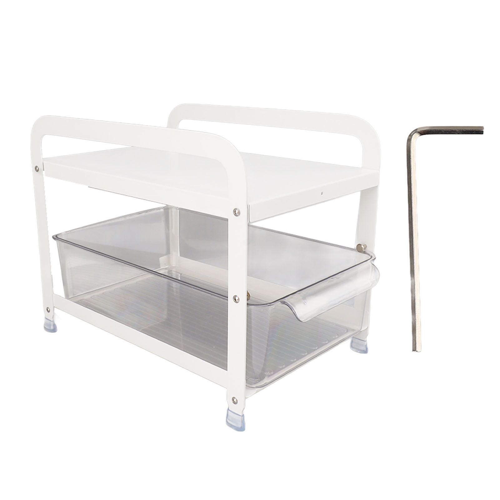 Cup Storage Organizer Shelf 2 Tier Pull Out Countertop Organizer
