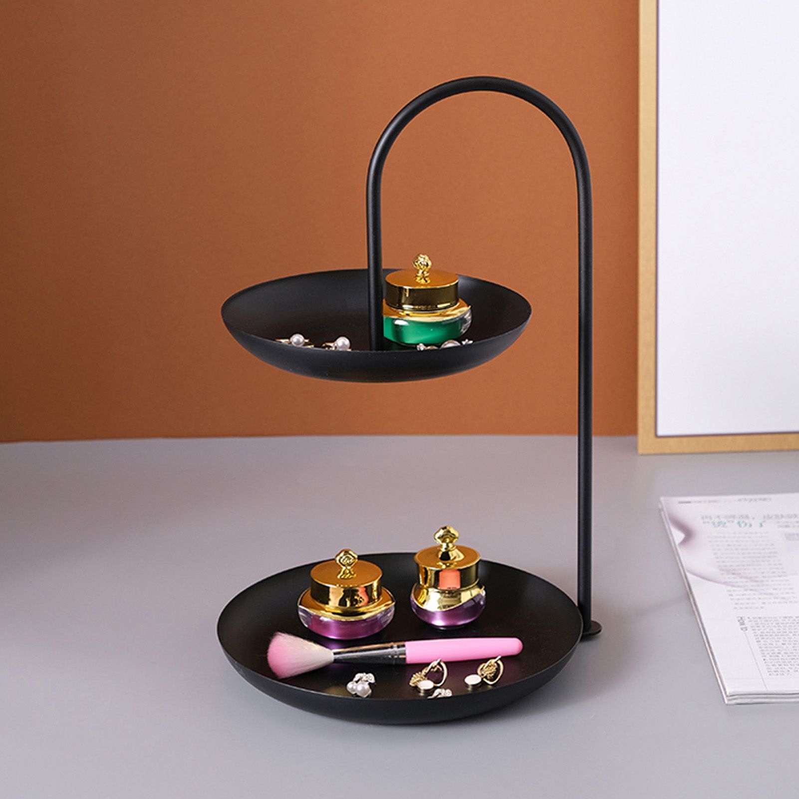 Dessert Rack Fruit Stand Round 2 Tier Iron Display Holder for Party Wedding view 12