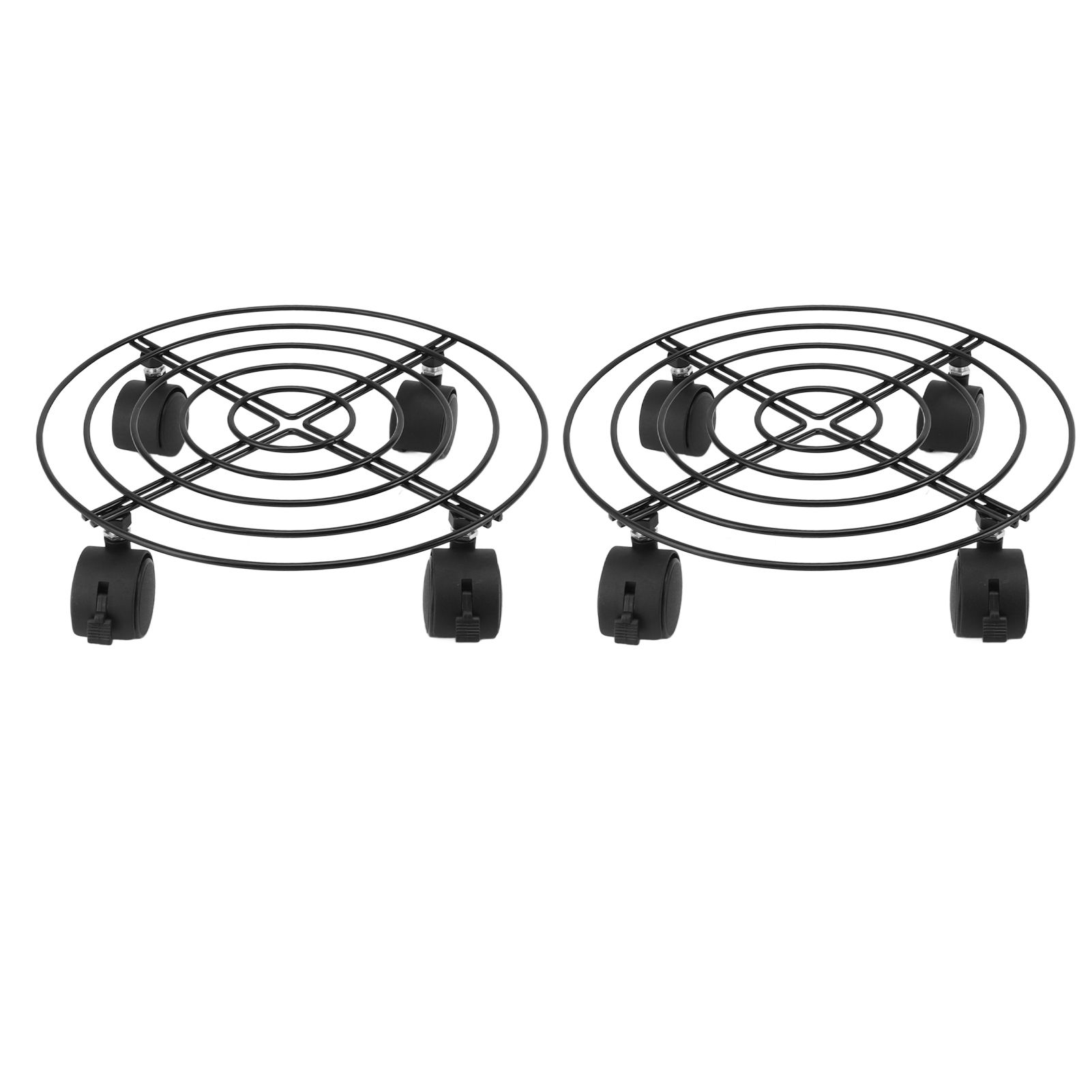 2 PCS Outdoor Plant Dolly with Lockable Wheels Iron and PVC High Load Bearing view 2
