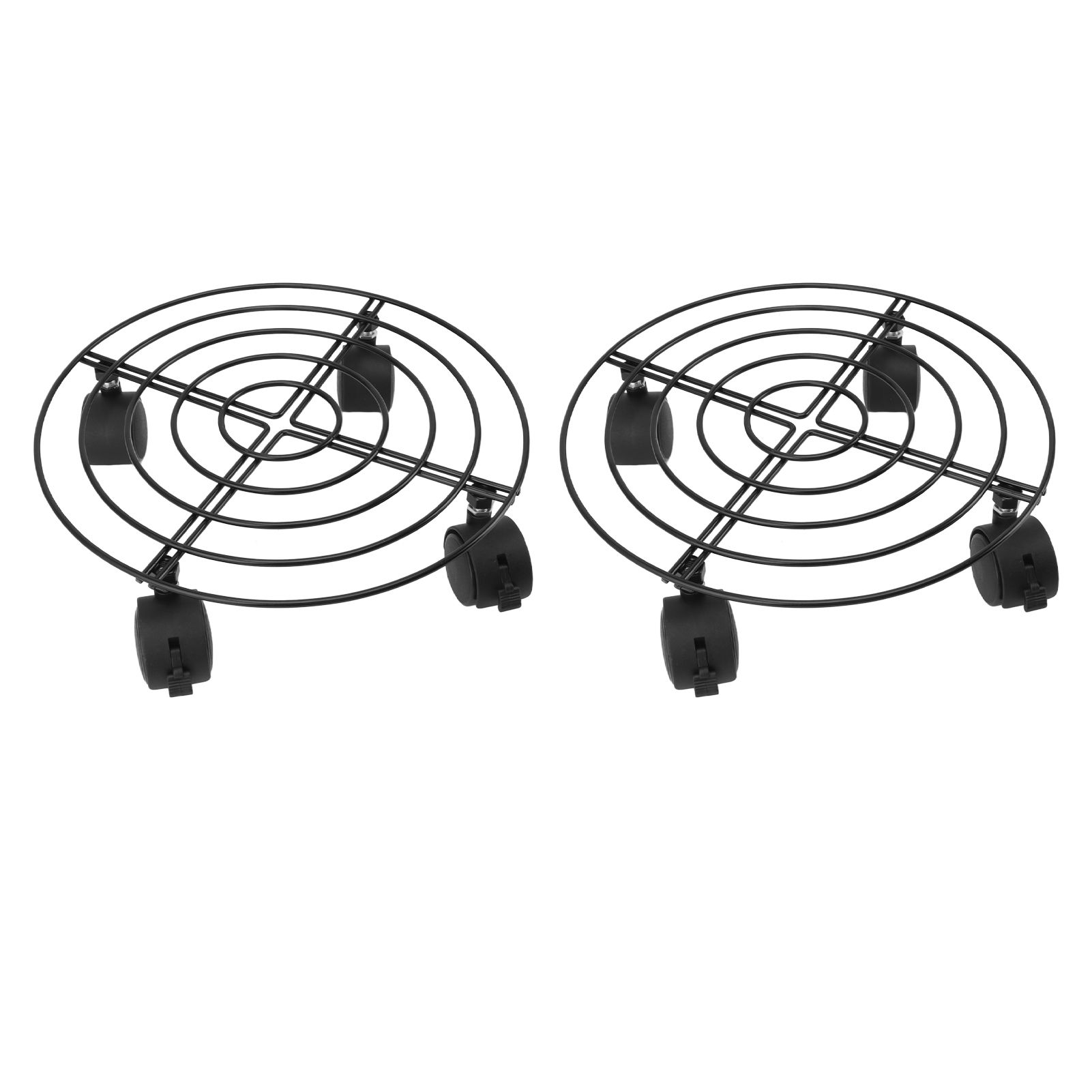 2 PCS Outdoor Plant Dolly with Lockable Wheels Iron and PVC High Load Bearing view 3