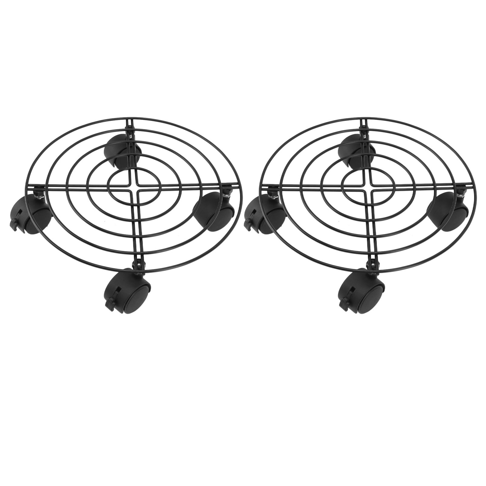 2 PCS Outdoor Plant Dolly with Lockable Wheels Iron and PVC High Load Bearing view 4