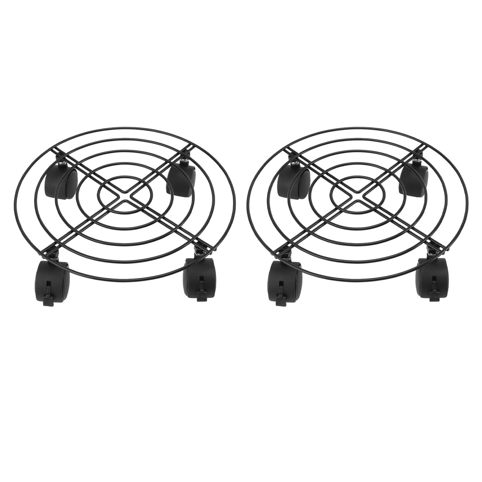 2 PCS Outdoor Plant Dolly with Lockable Wheels Iron and PVC High Load Bearing view 5