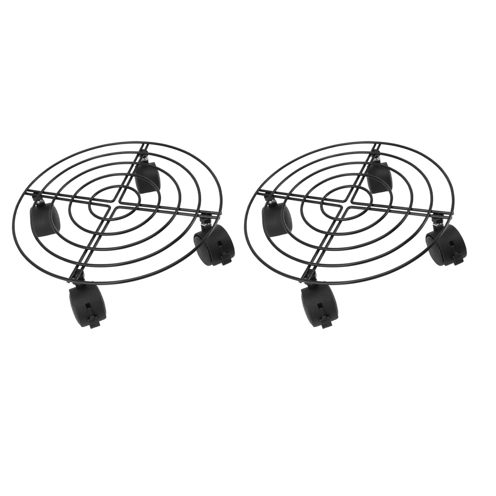 2 PCS Outdoor Plant Dolly with Lockable Wheels Iron and PVC High Load Bearing view 7