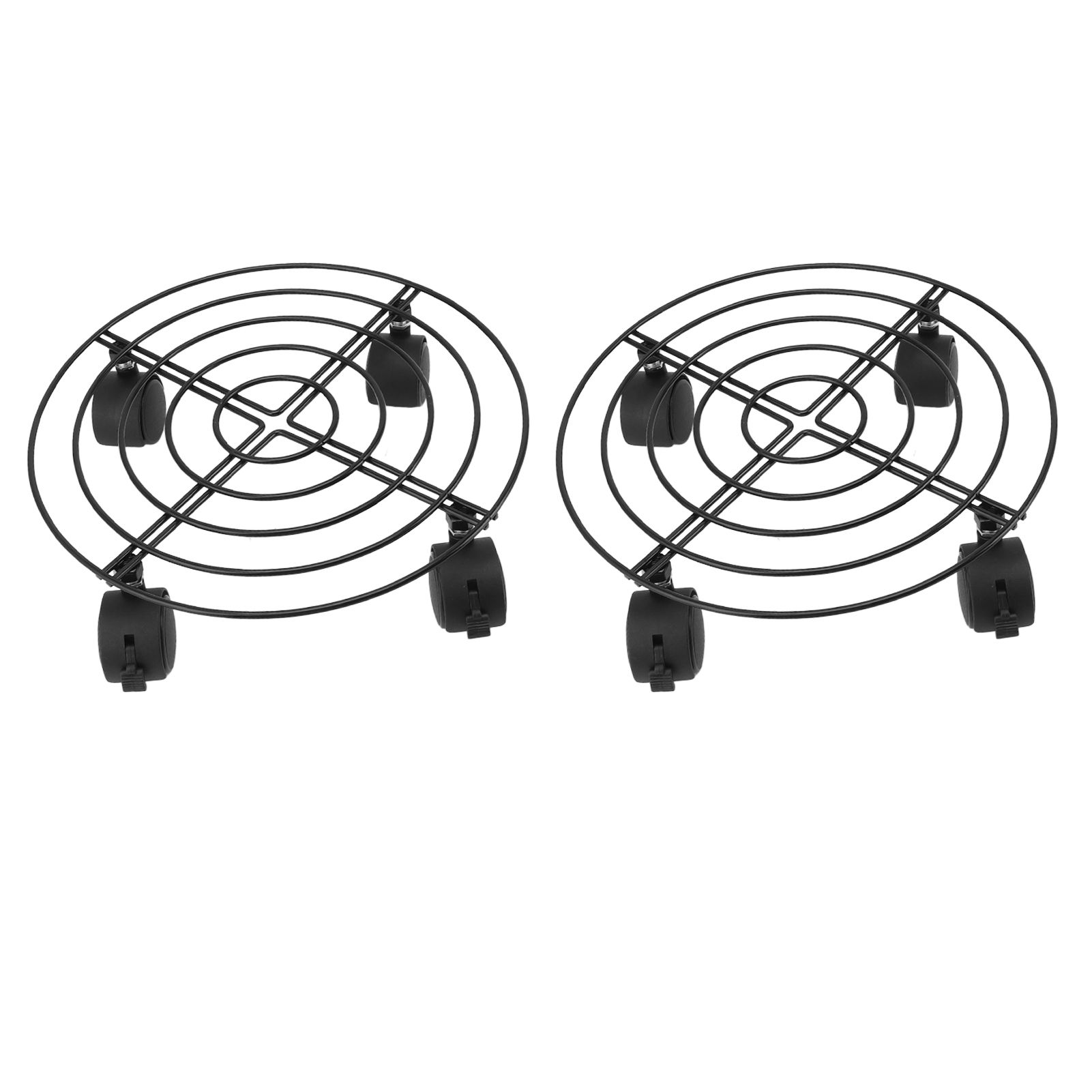 2 PCS Outdoor Plant Dolly with Lockable Wheels Iron and PVC High Load Bearing view 9