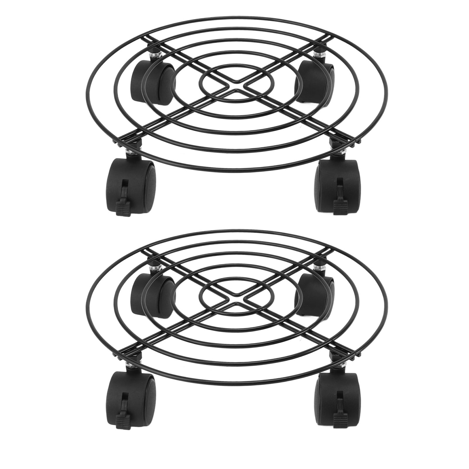 2 PCS Outdoor Plant Dolly with Lockable Wheels Iron and PVC High Load Bearing view 10