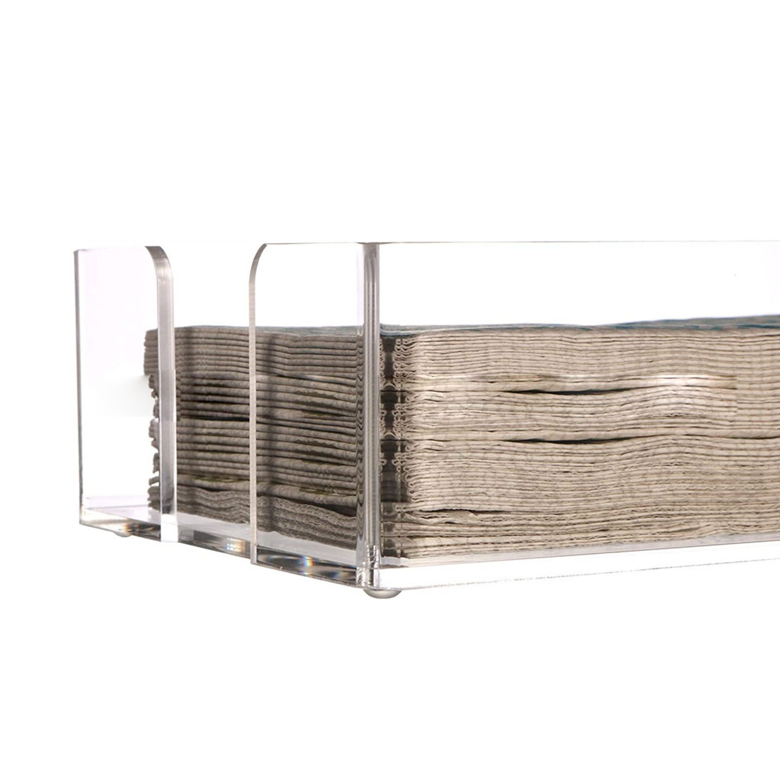Napkin Tray Storage Holder Transparent Acrylic Modern 9.5x5.5x2.5in Large view 13