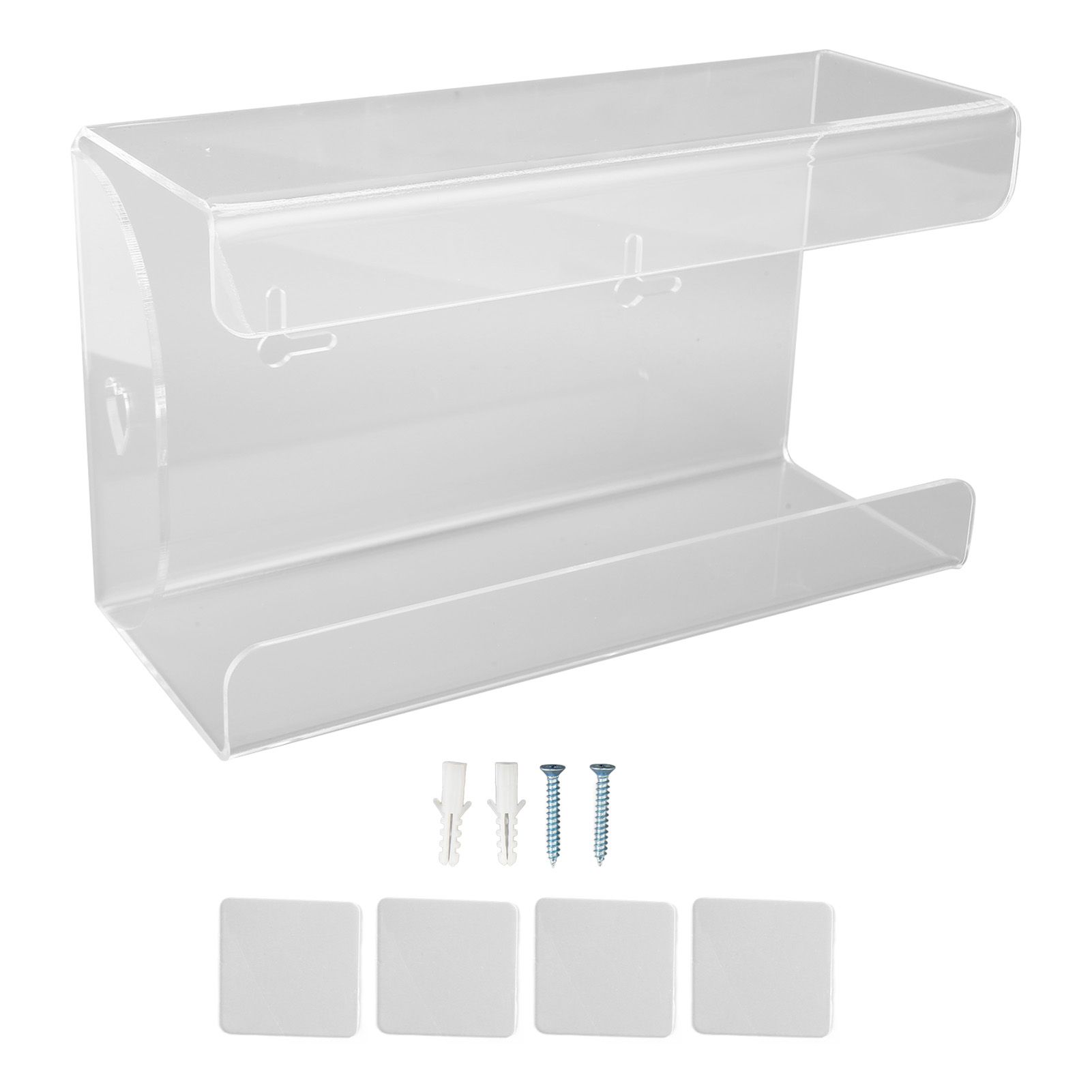 Glove Box Holder Dispenser Wall Mounted Tissue Holder Clear with Adhesive