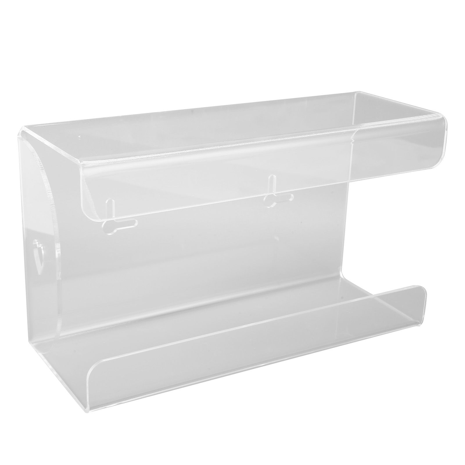 Glove Box Holder Dispenser Wall Mounted Tissue Holder Clear with Adhesive view 2