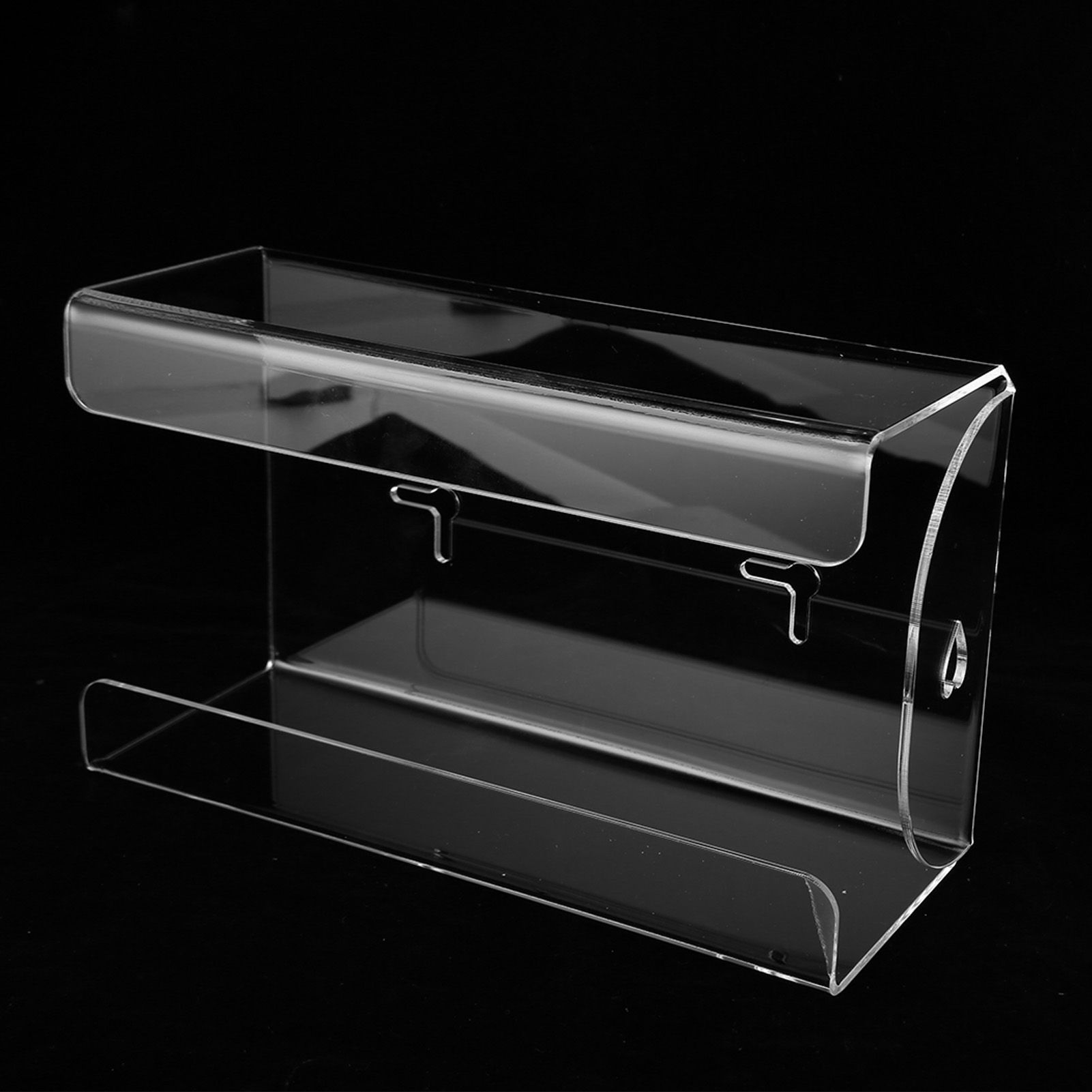 Glove Box Holder Dispenser Wall Mounted Tissue Holder Clear with Adhesive view 13