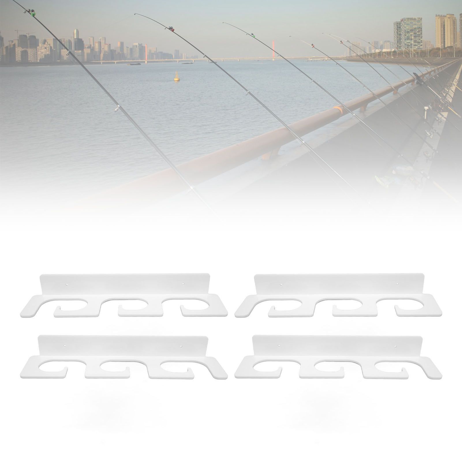4Pcs Fishing Rod Holder Rugged Space Saving Stylish Holding 6 Rods Wall view 11