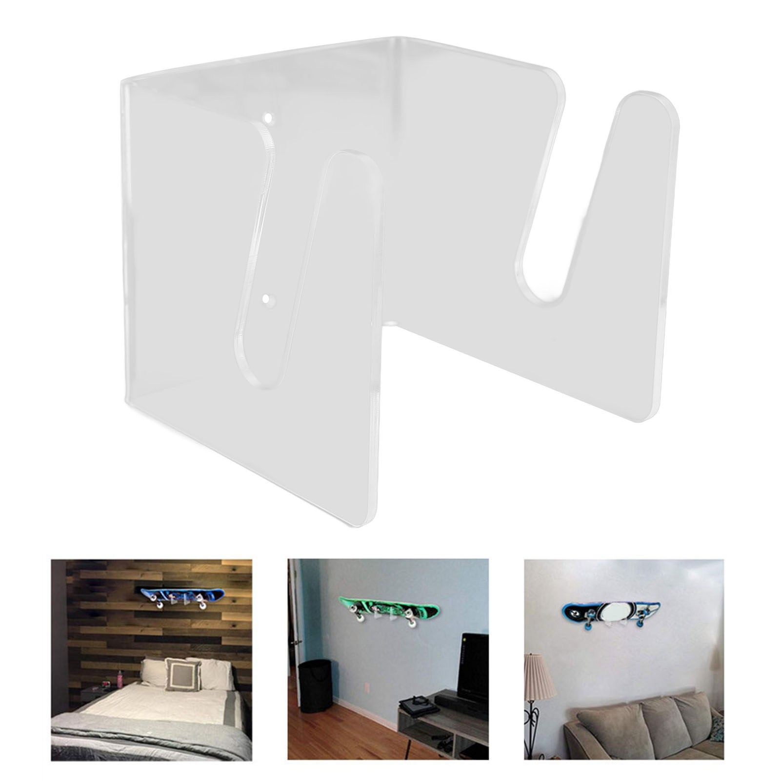 Skateboard Wall Mount Acrylic Display Storage Holder Hanger Home Decoration view 11