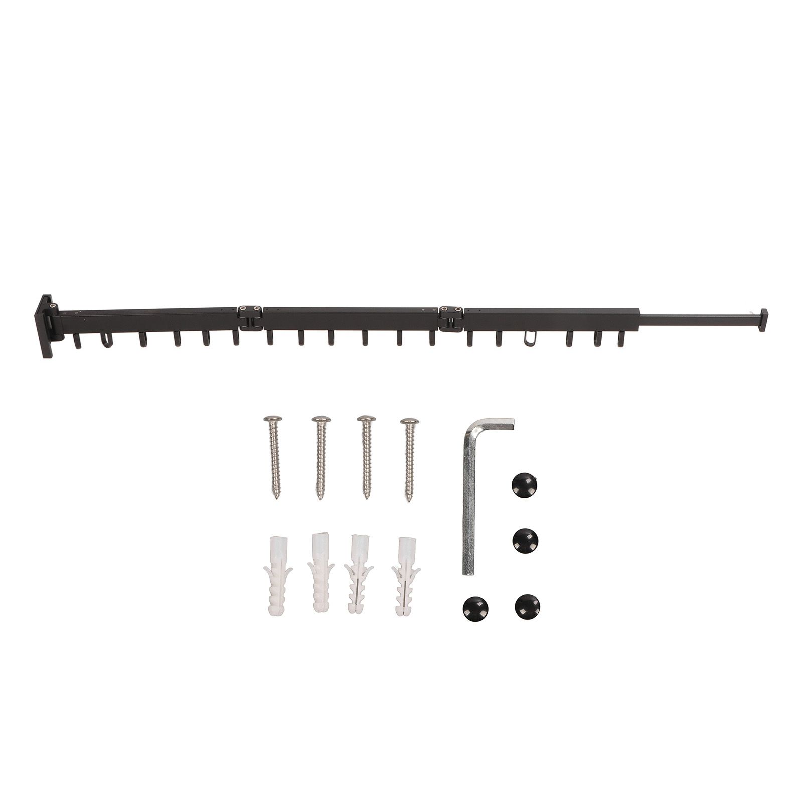 Clothes Hanger Rack Wall Mounted Hole Free Retractable Aluminum Laundry Drying