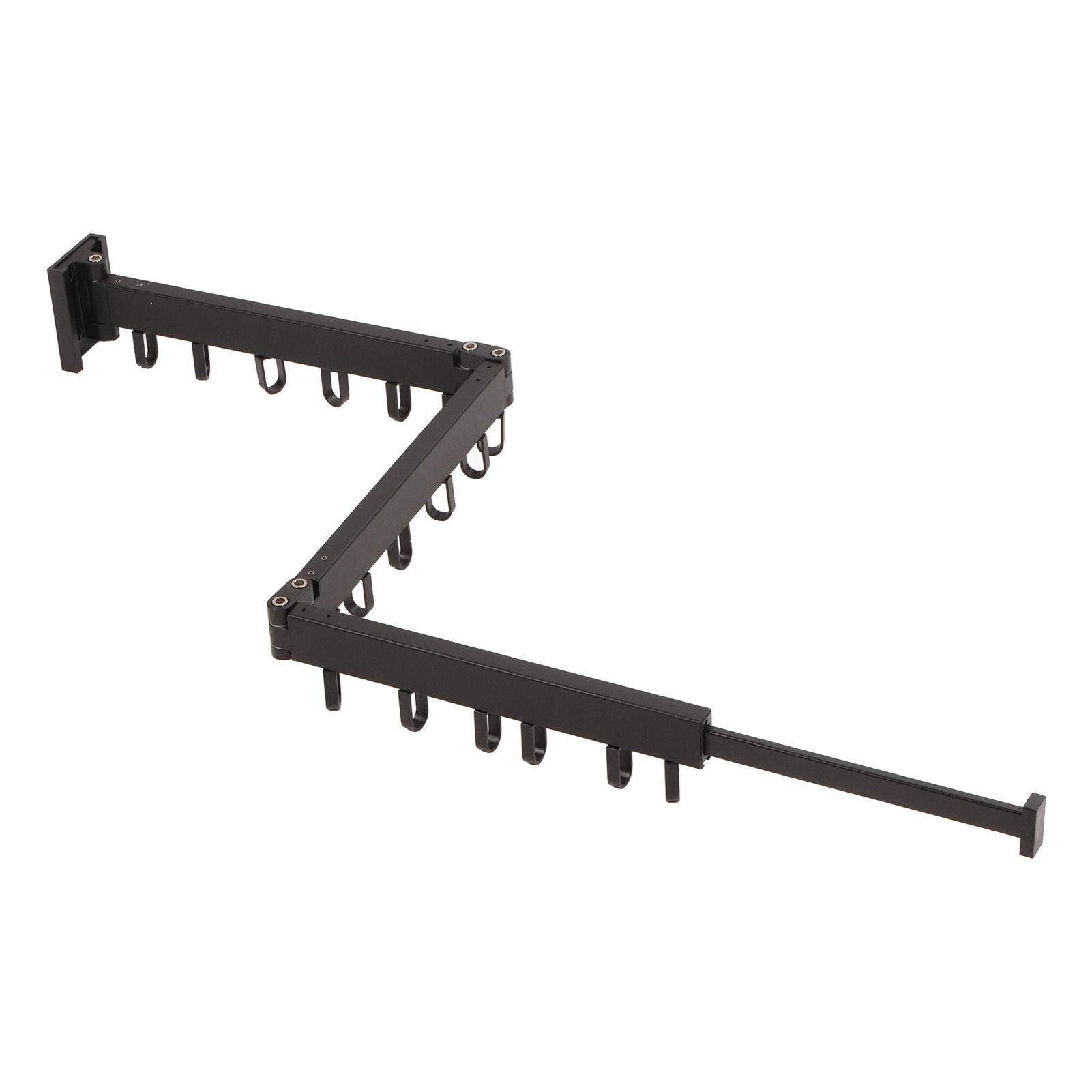 Clothes Hanger Rack Wall Mounted Hole Free Retractable Aluminum Laundry Drying view 3