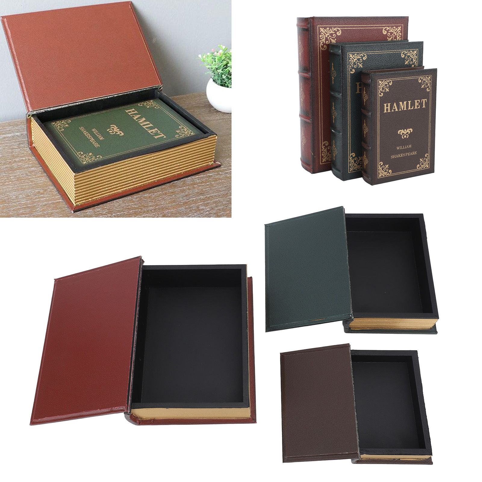Decorative Vintage Book Shaped Trinket Storage Box Decorative Book Boxes for view 12