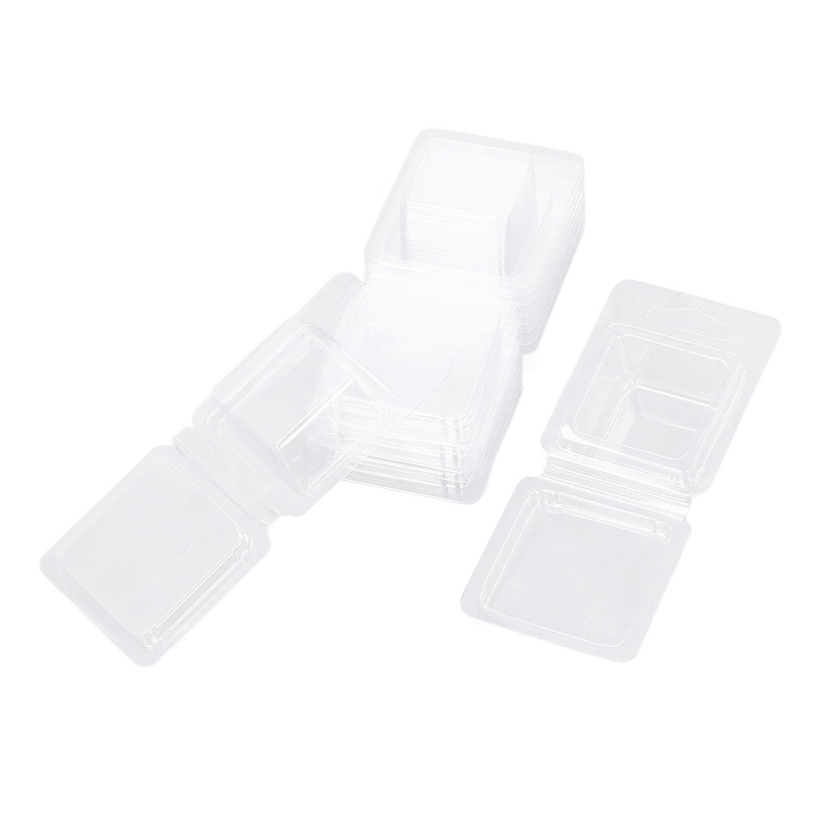 100PCS Wax Melt Molds Calmshell PET Separate Transparent Hanging Hole Empty view 5