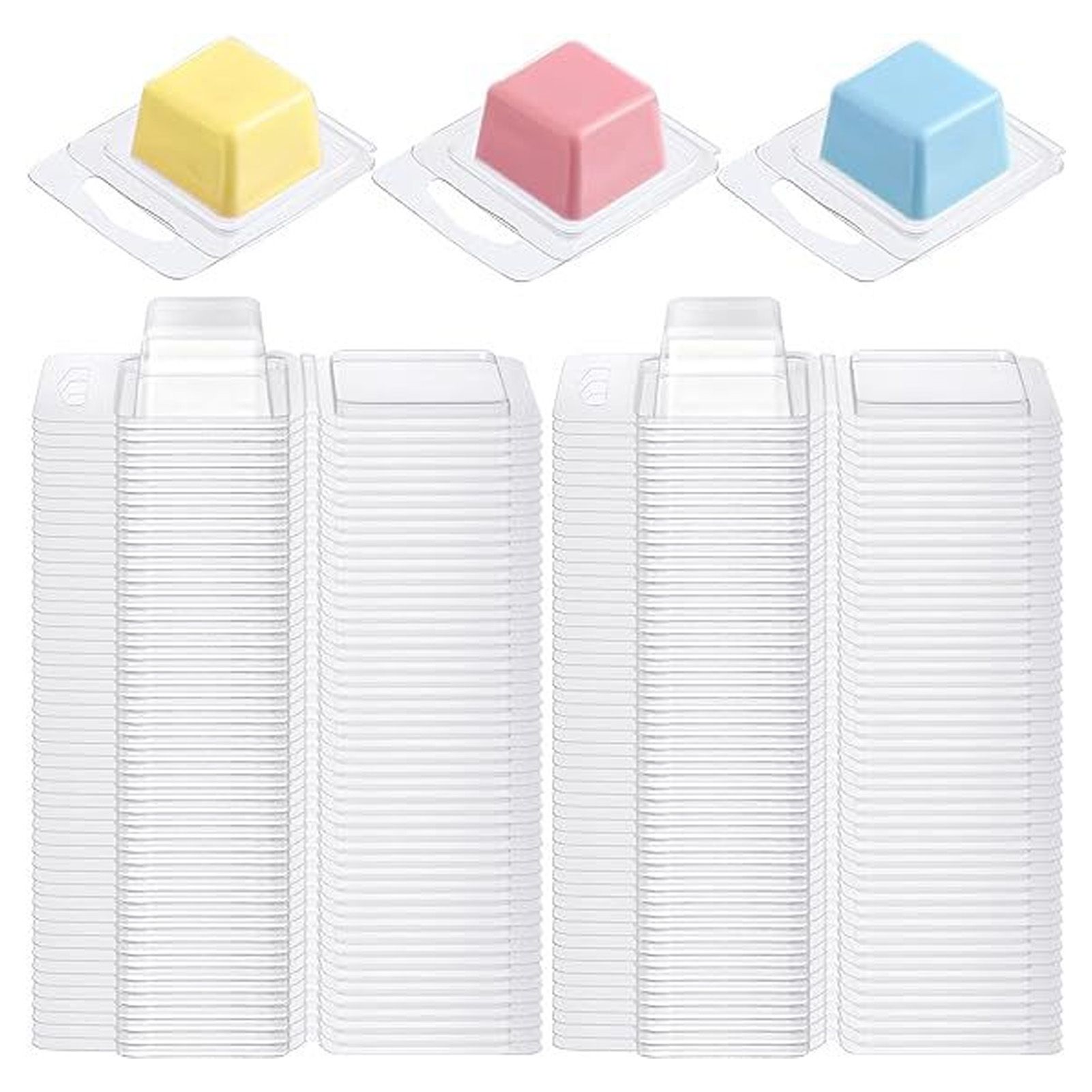 100PCS Wax Melt Molds Calmshell PET Separate Transparent Hanging Hole Empty view 11