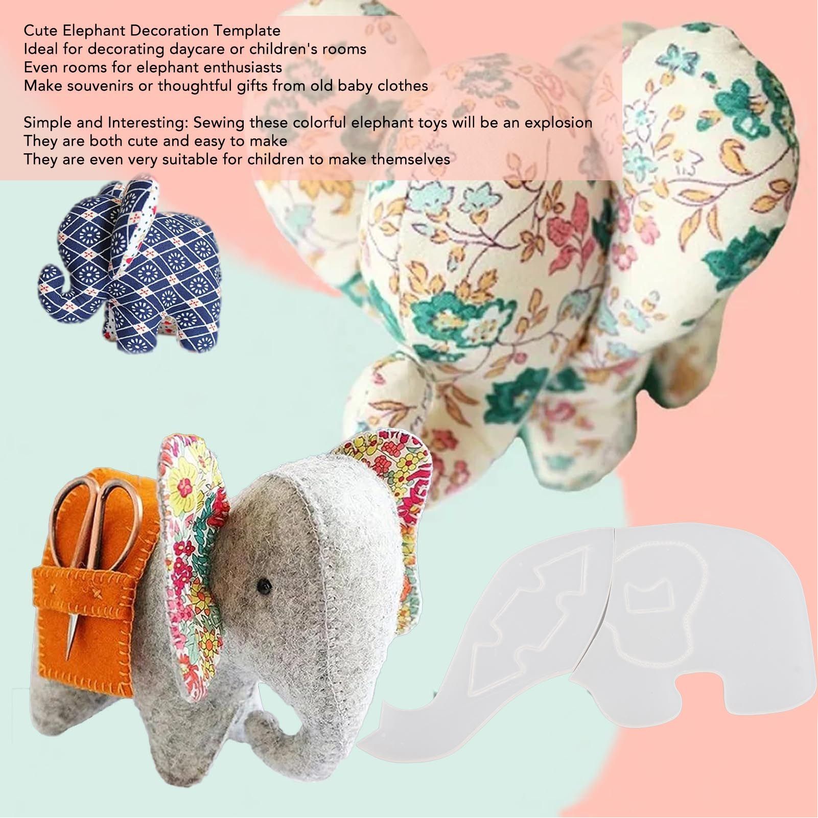 Lovely Elephant Decor Template Elephant Template Sewing Supplies for Sewing view 14