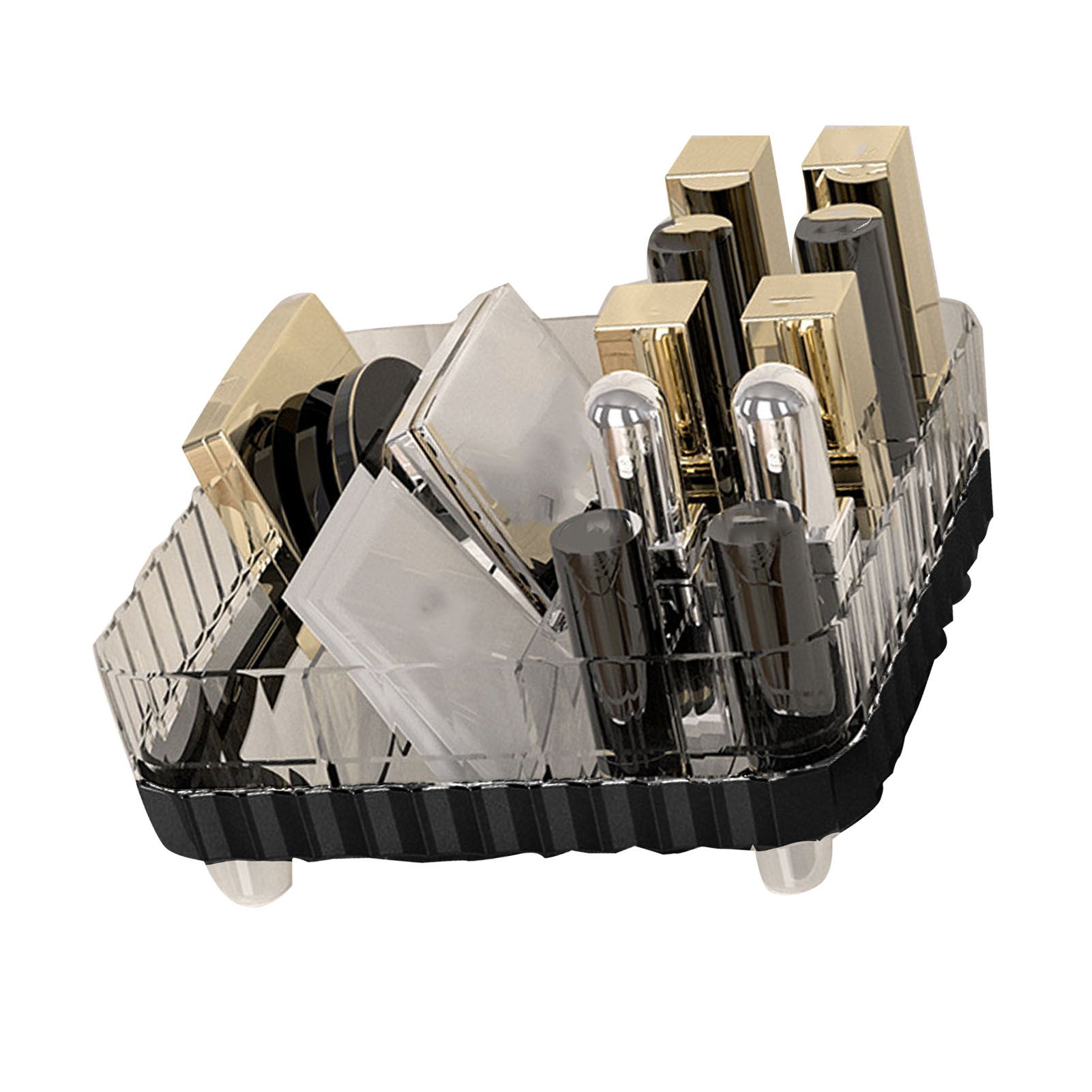 Makeup Organizer with Multiple Compartments Anti Slip Plastic Vanity Makeup view 2