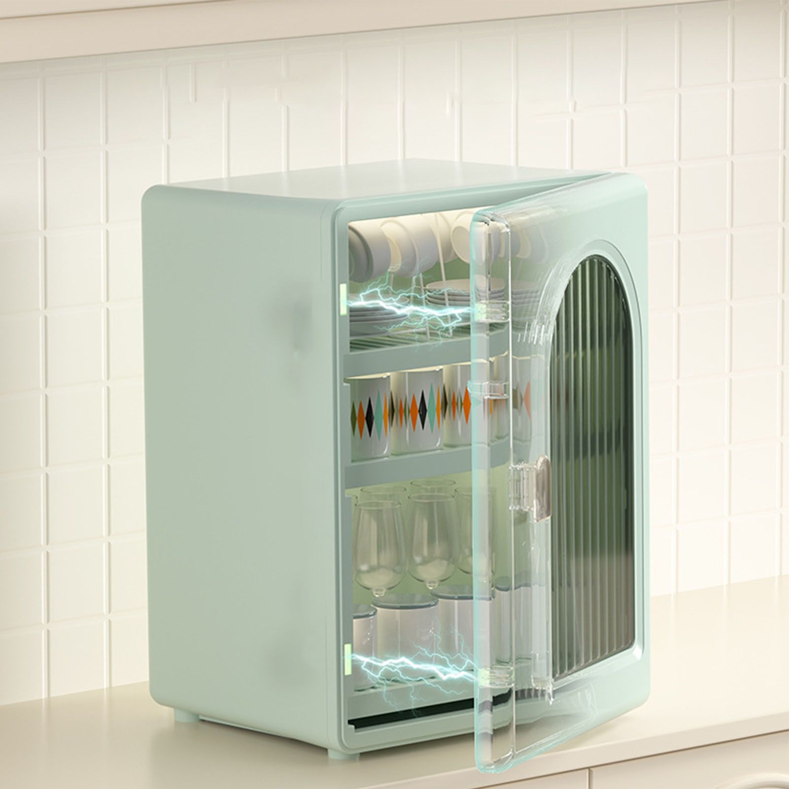 Water Cup Cabinet Multi Layer Multifunctional Dust Proof Minimalist Design Cup view 11