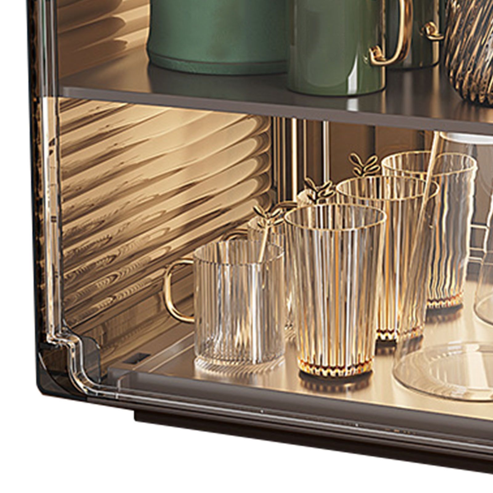 Cup Storage Rack Dustproof Stackable Plastic Clear Cup Organizer Box for view 7
